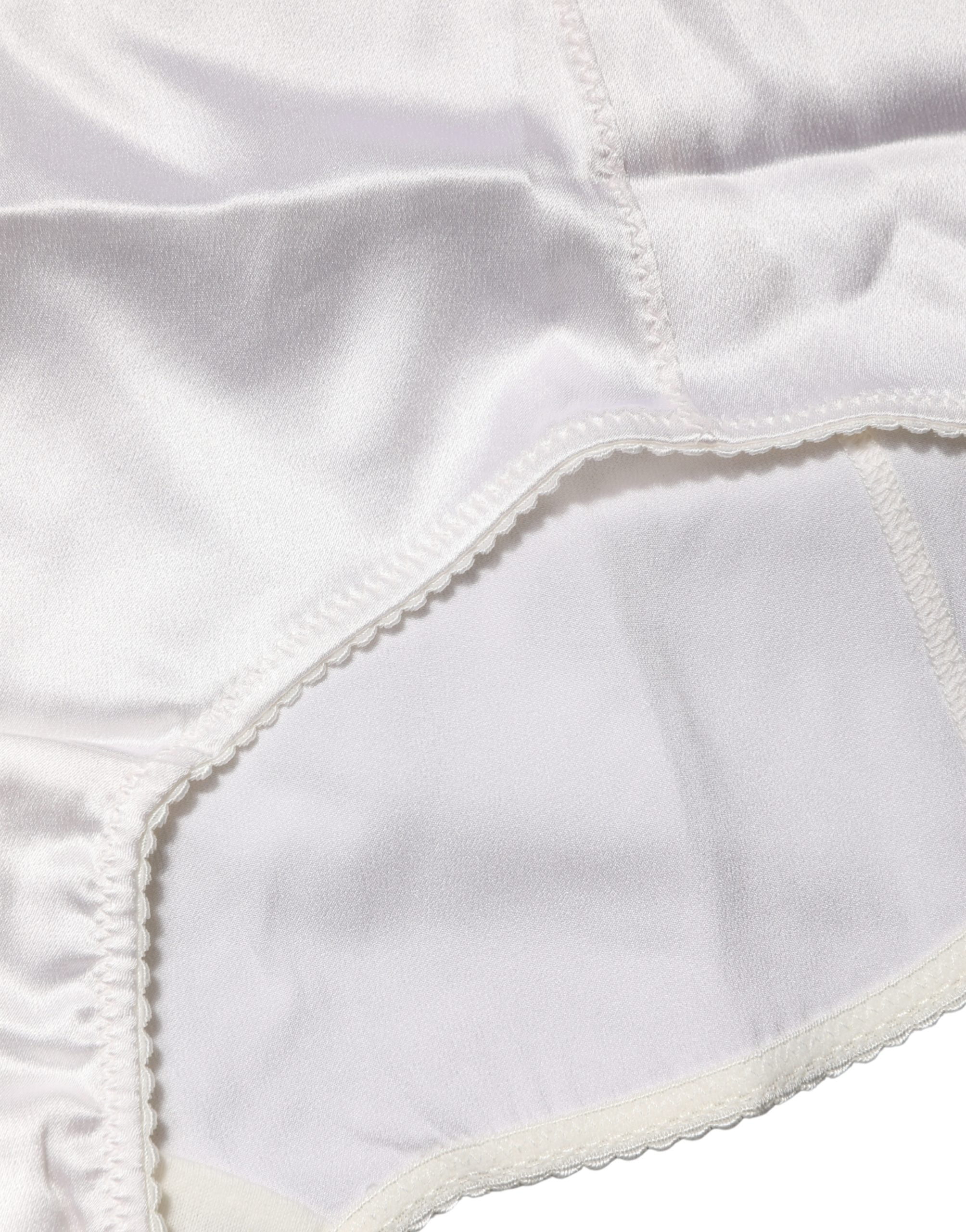 Dolce & Gabbana White Silk Blend High Waist Girdle Panty Women's Underwear