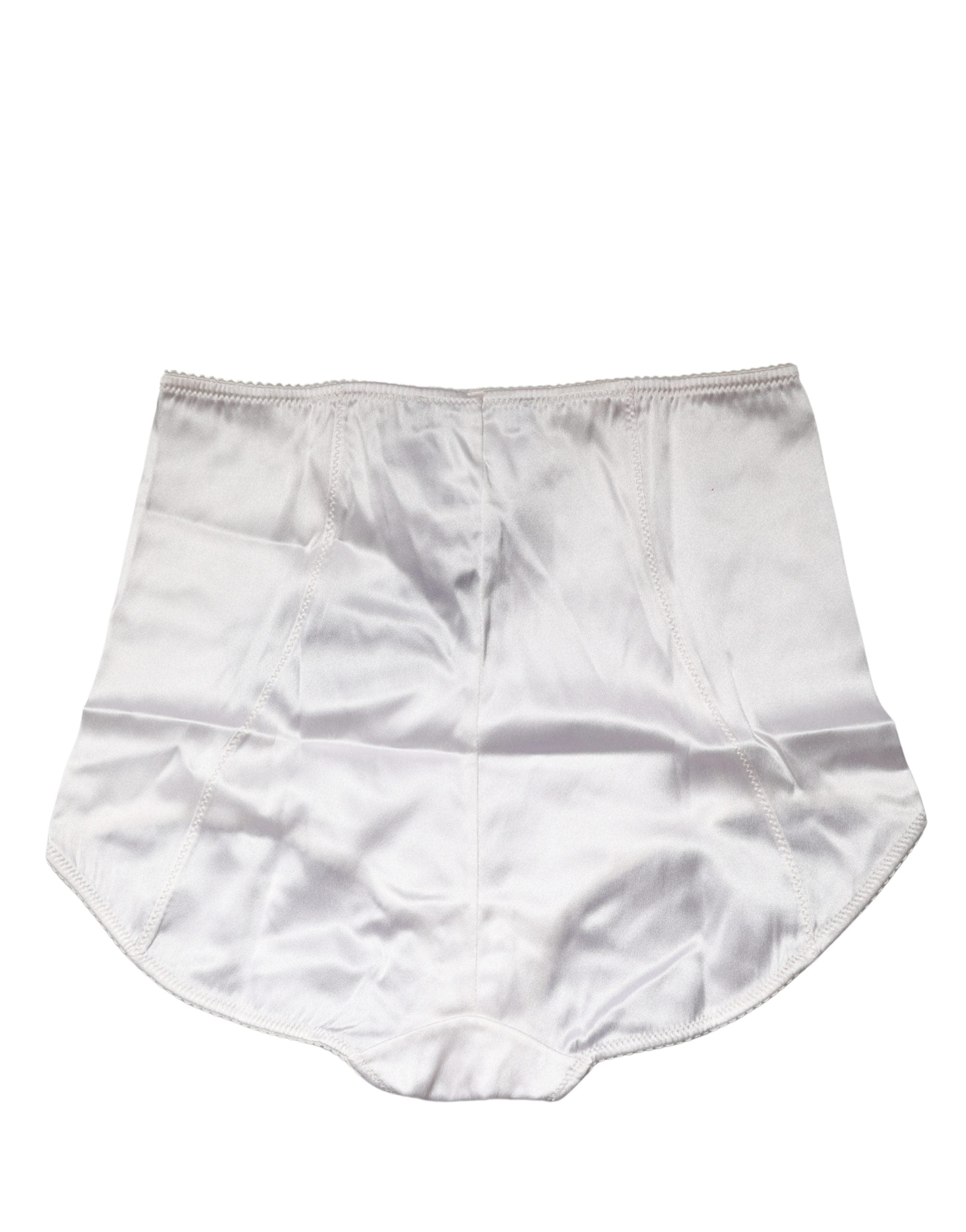 Dolce & Gabbana White Silk Blend High Waist Girdle Panty Women's Underwear
