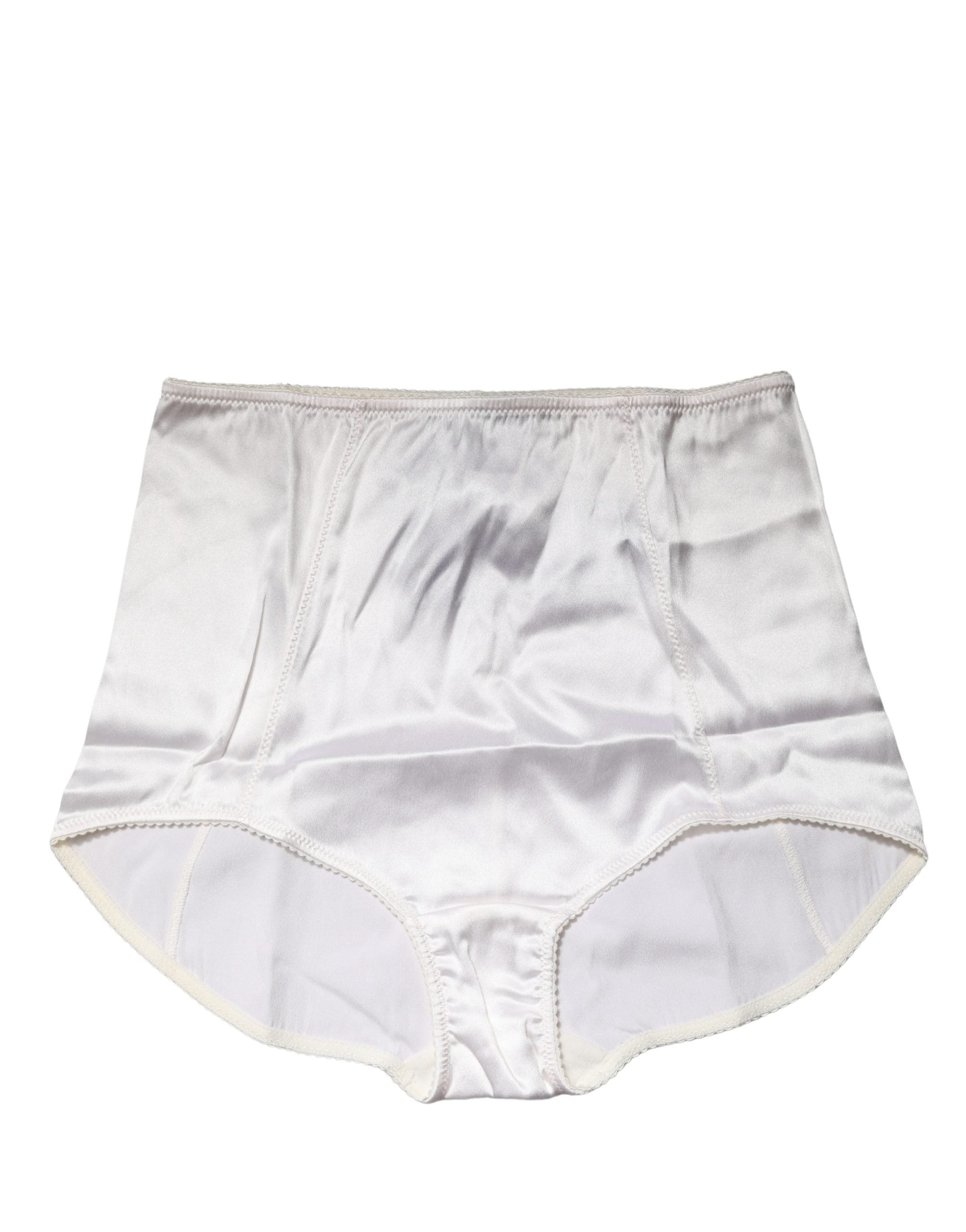 Dolce & Gabbana White Silk Blend High Waist Girdle Panty Women's Underwear