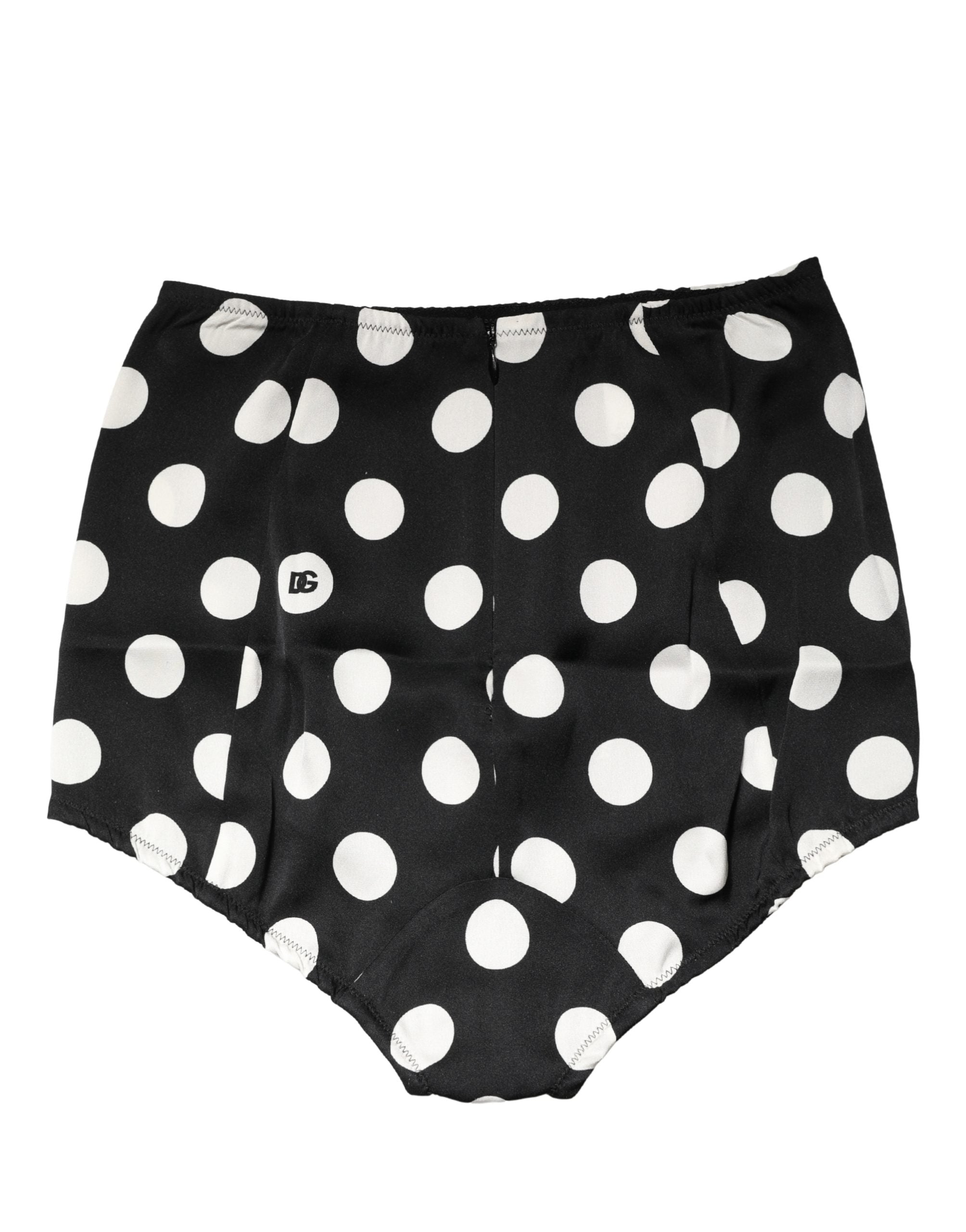 Dolce & Gabbana Black Polka Dot High Waist Girdle Panty Women's Underwear