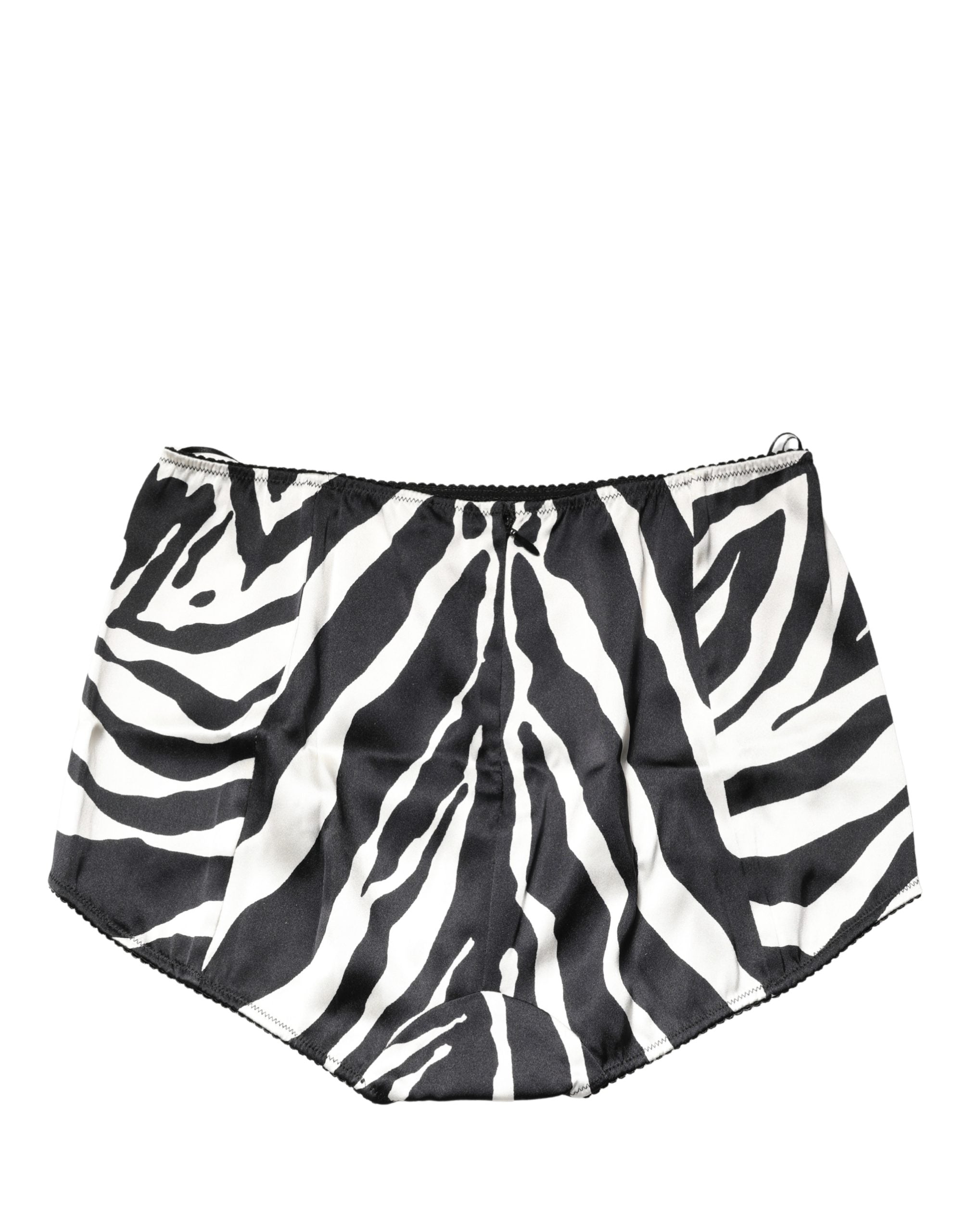 Dolce & Gabbana Black White Zebra High Waist Girdle Panty Women's Underwear