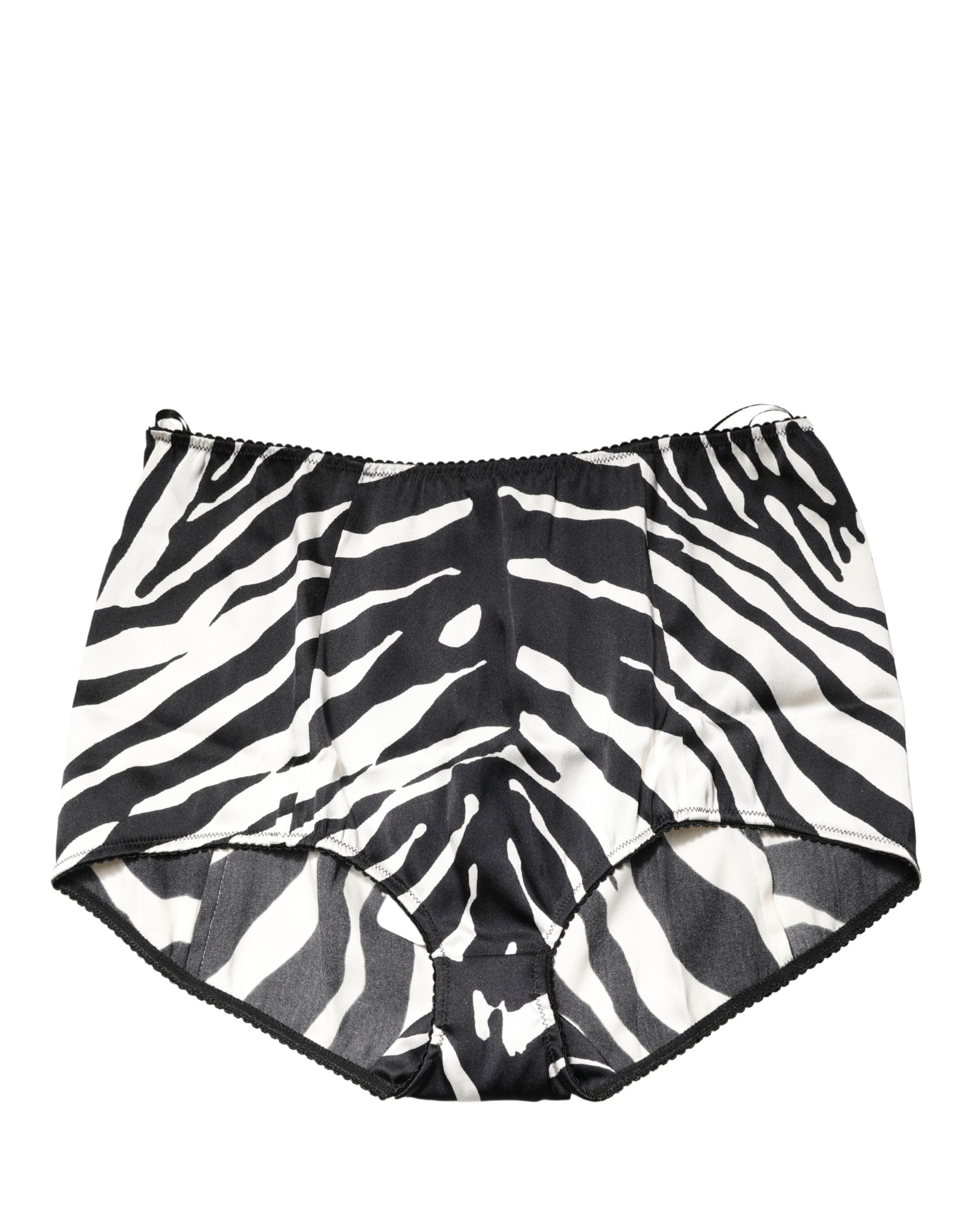 Dolce & Gabbana Black White Zebra High Waist Girdle Panty Women's Underwear