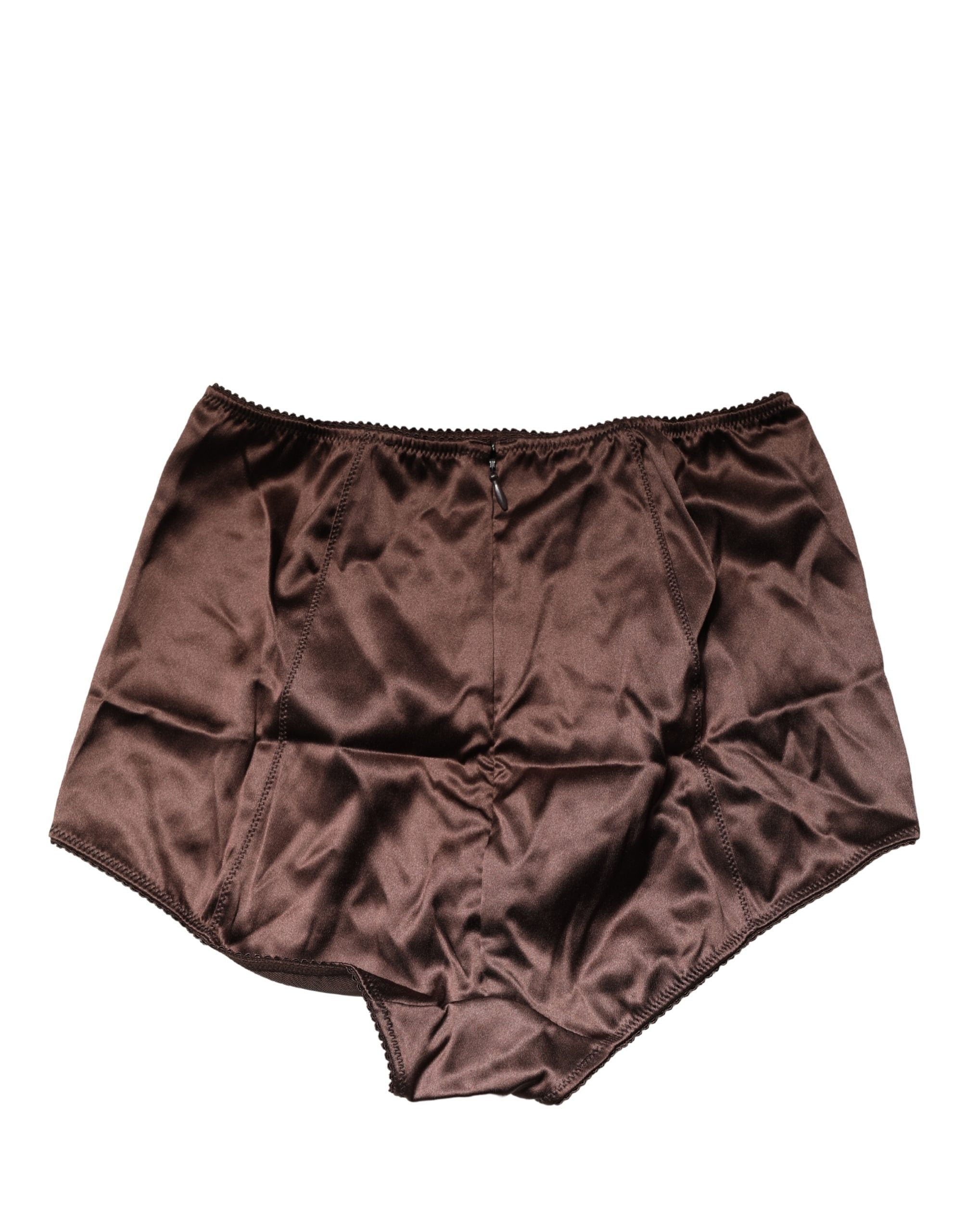 Dolce & Gabbana Brown Silk Blend High Waist Girdle Panty Women's Underwear