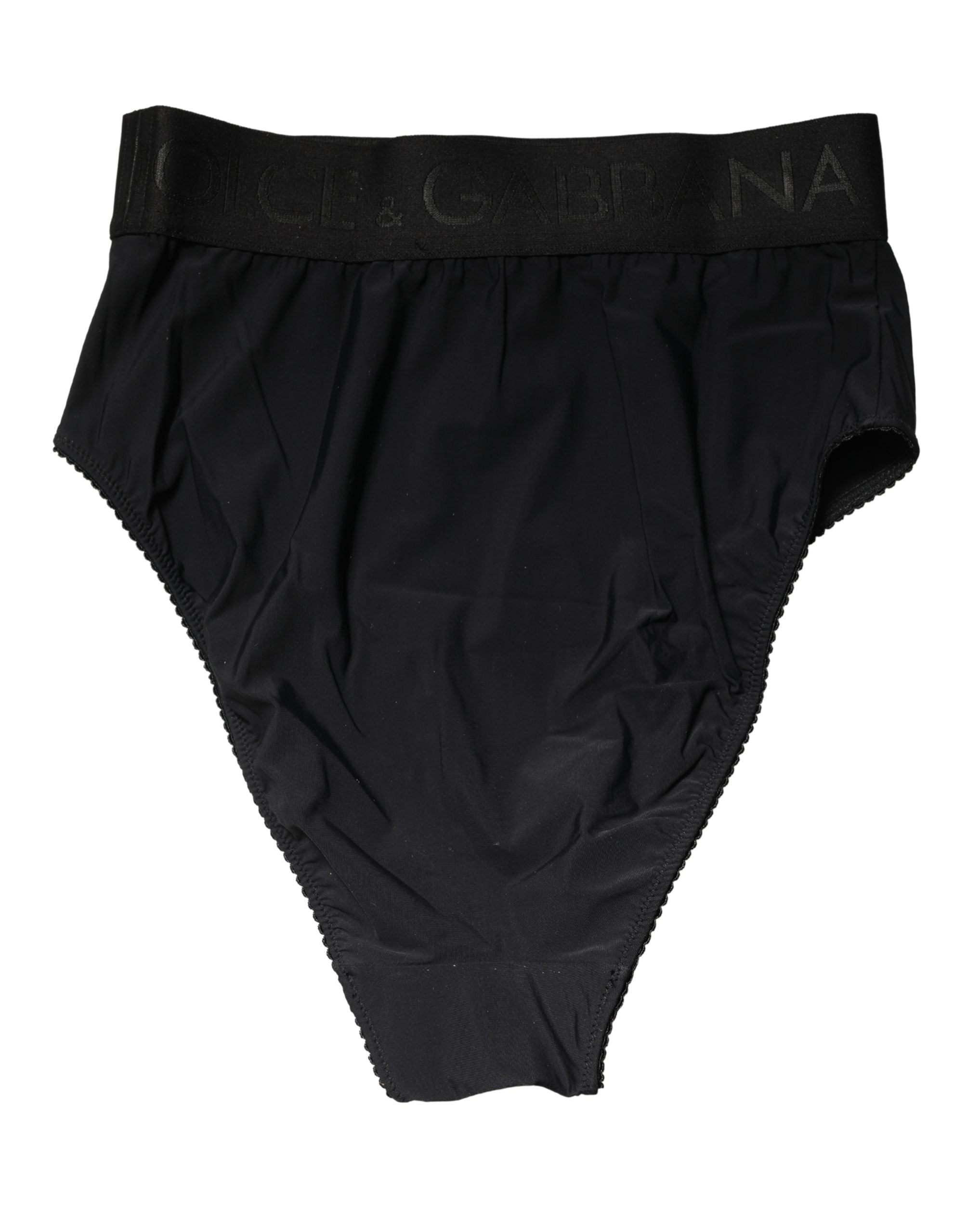 Dolce & Gabbana Black Logo Waistband High Brief Women's Underwear