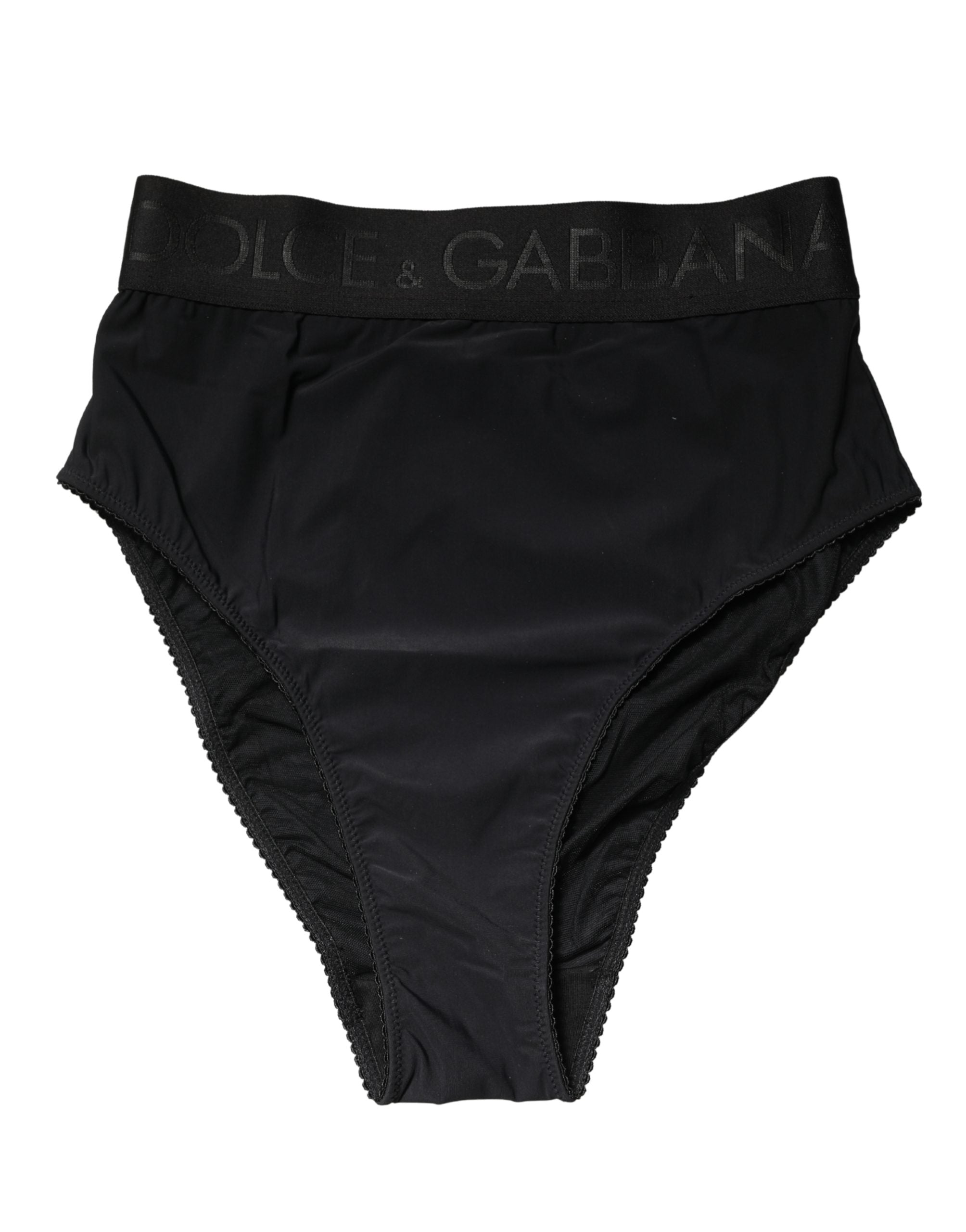 Dolce & Gabbana Black Logo Waistband High Brief Women's Underwear