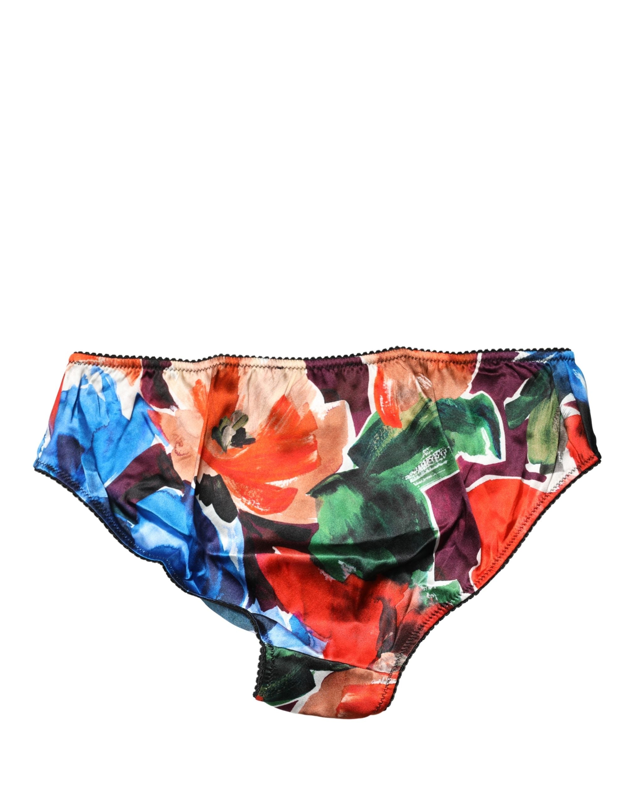 Dolce & Gabbana Multicolor Floral Mid Waist Brief Panty Women's Underwear