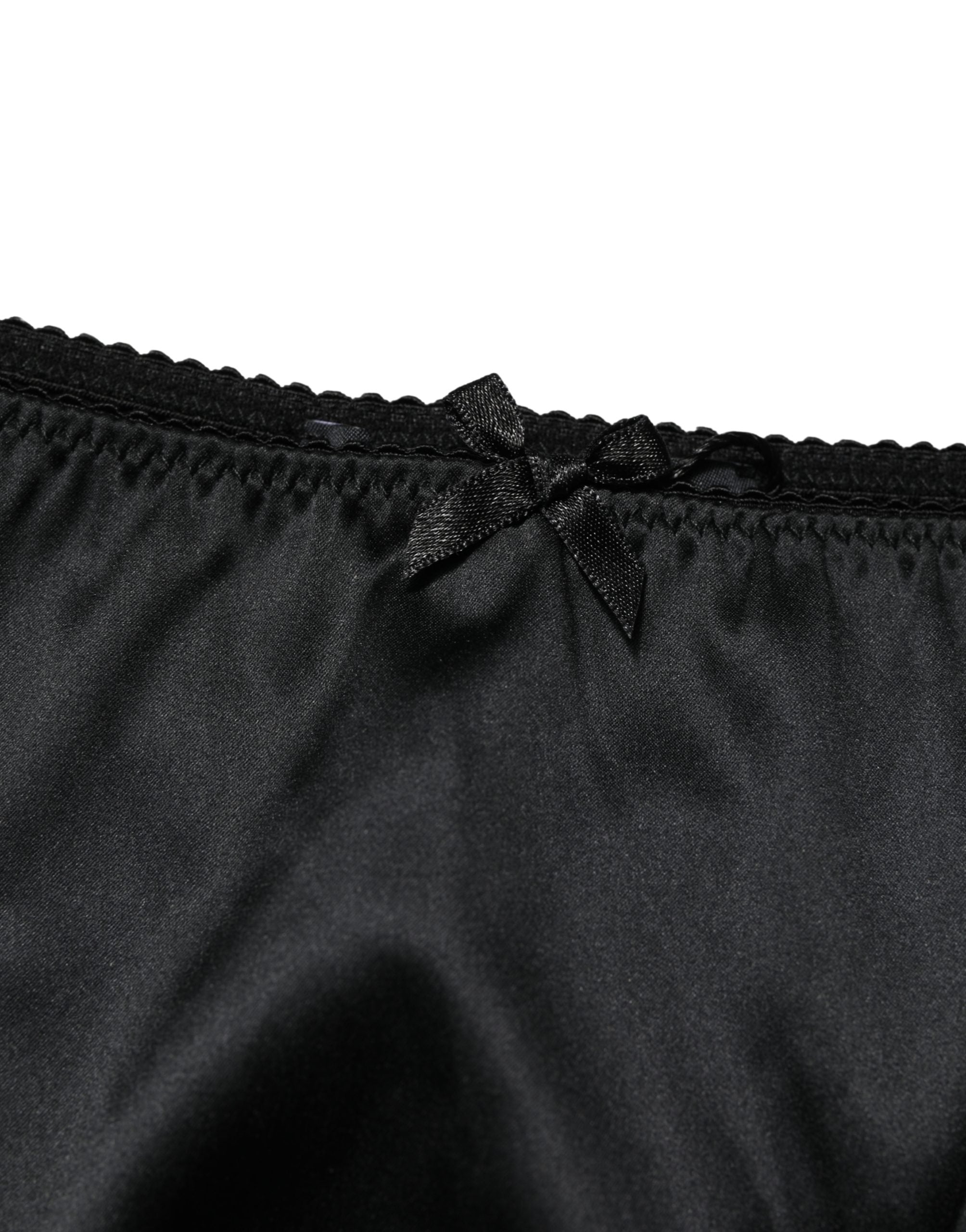 Dolce & Gabbana Black Silk Stretch Mid Waist Brief Panty Women's Underwear