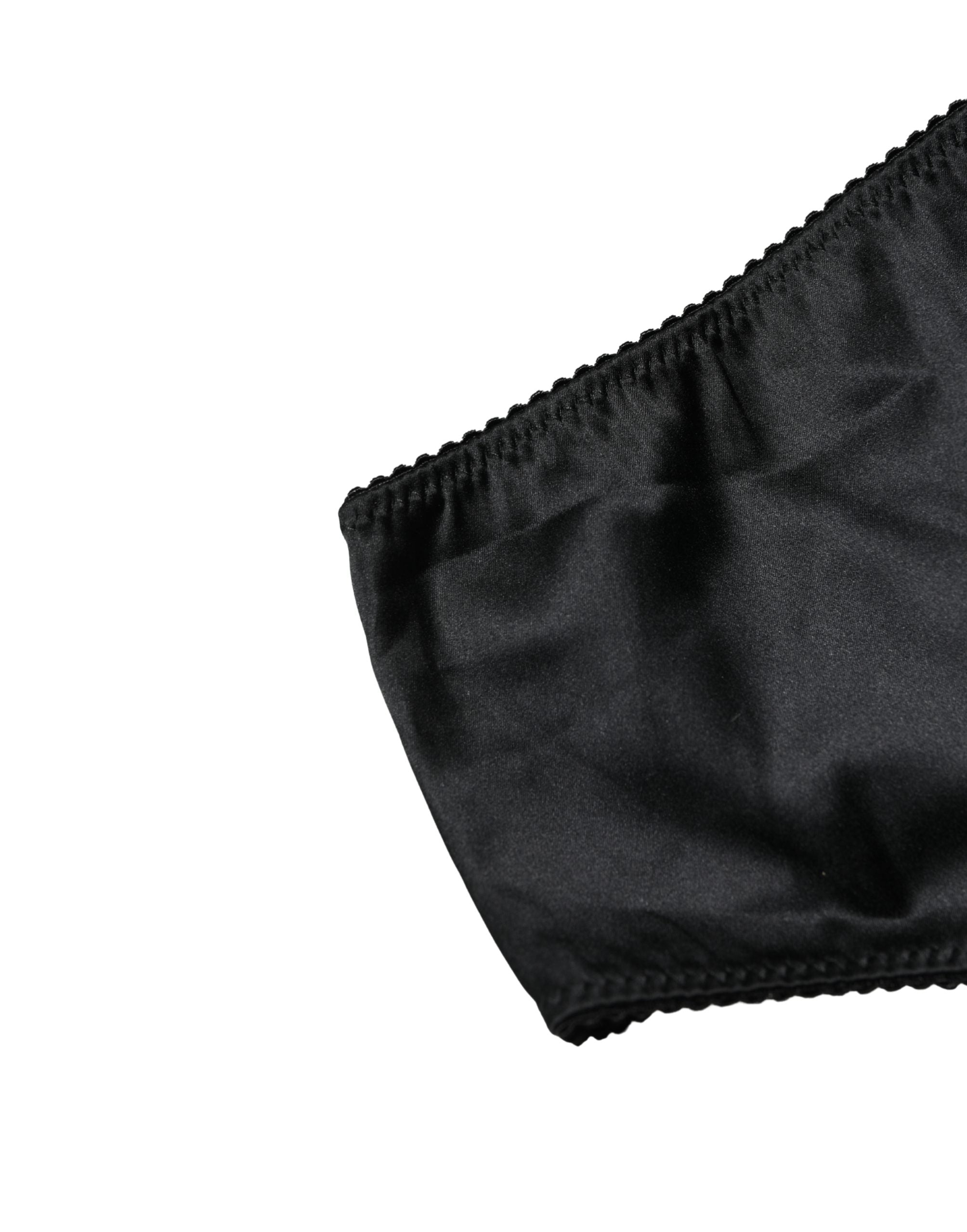 Dolce & Gabbana Black Silk Stretch Mid Waist Brief Panty Women's Underwear