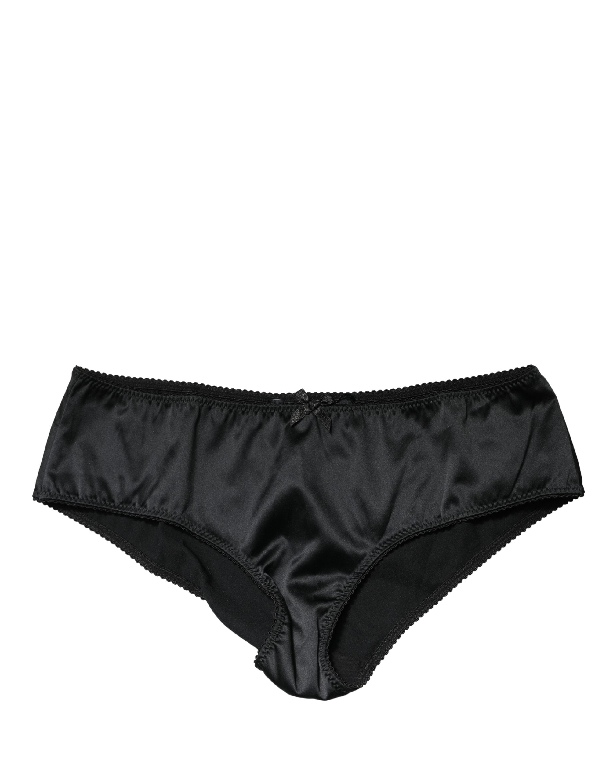 Dolce & Gabbana Black Silk Stretch Mid Waist Brief Panty Women's Underwear