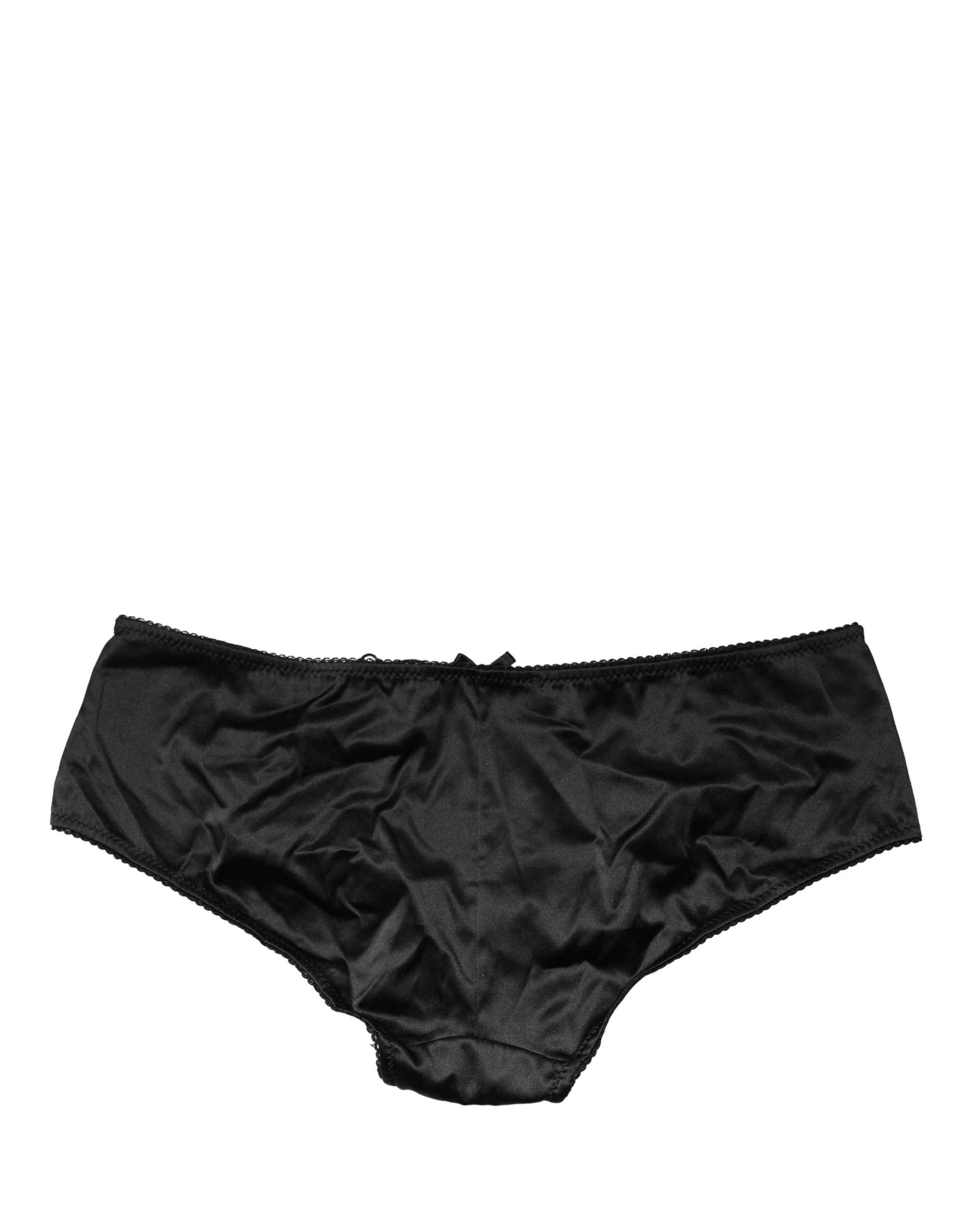 Dolce & Gabbana Black Silk Stretch Mid Waist Brief Panty Women's Underwear