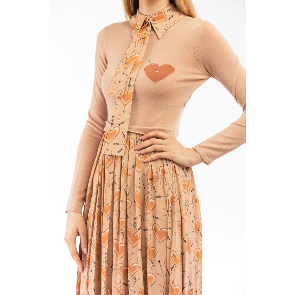 Elisabetta Franchi Beige Wool Casual Women's Dress