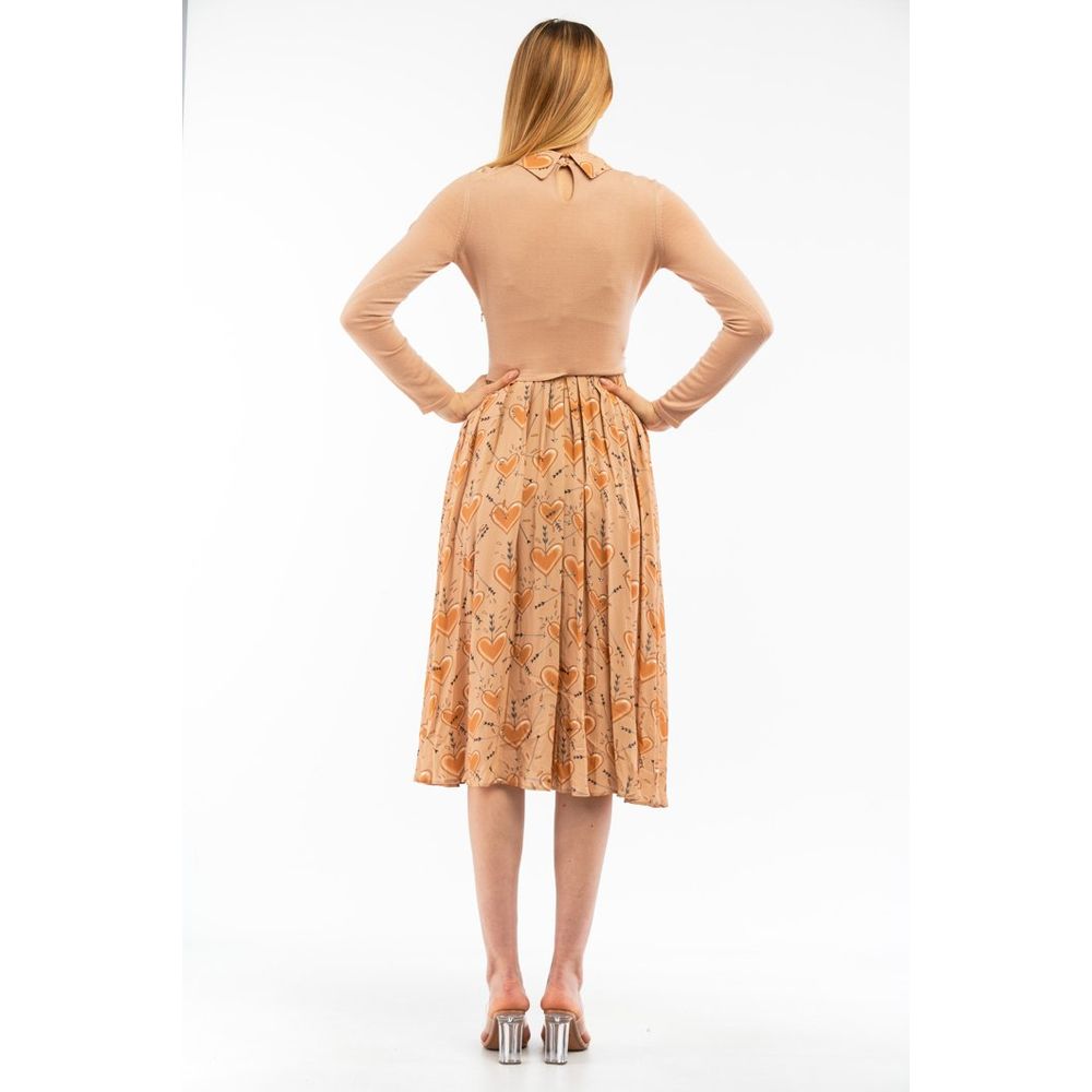 Elisabetta Franchi Beige Wool Casual Women's Dress