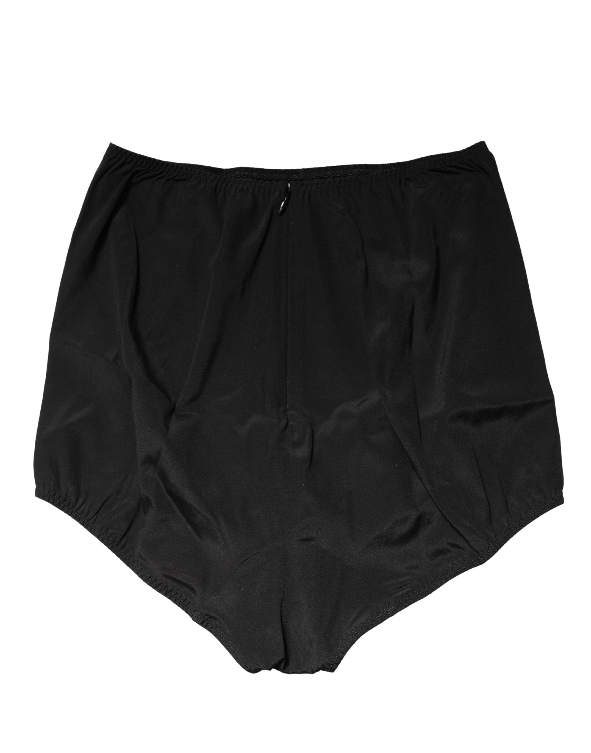 Dolce & Gabbana Black Silk Blend High Waist Girdle Panty Women's Underwear