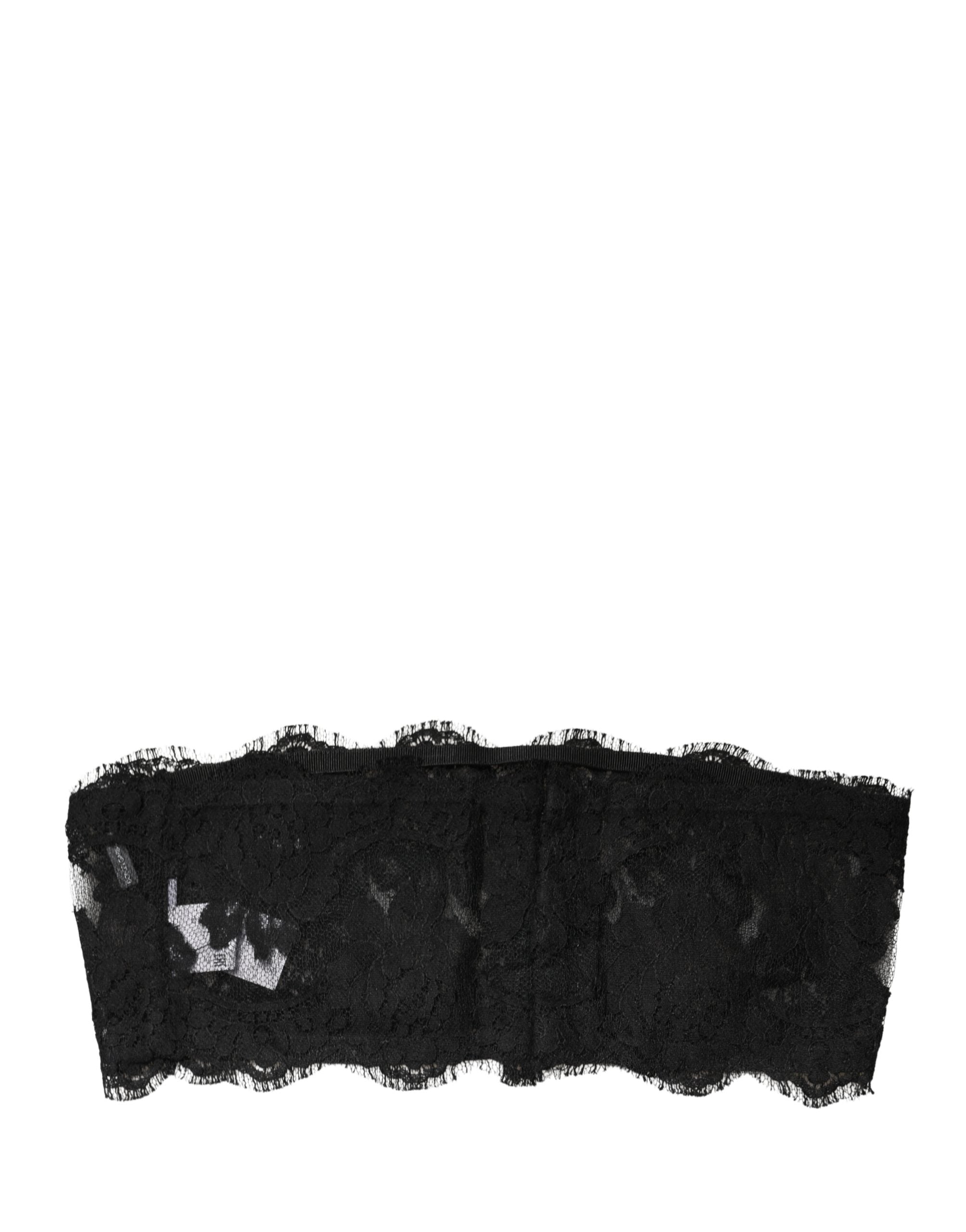 Dolce & Gabbana Black Lace Bandeau Bra Tube Top Women's Underwear