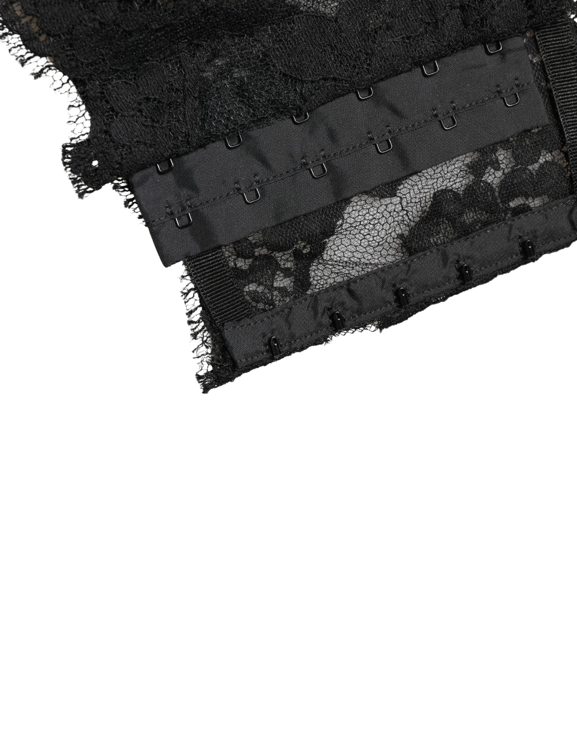 Dolce & Gabbana Black Lace Bandeau Bra Tube Top Women's Underwear