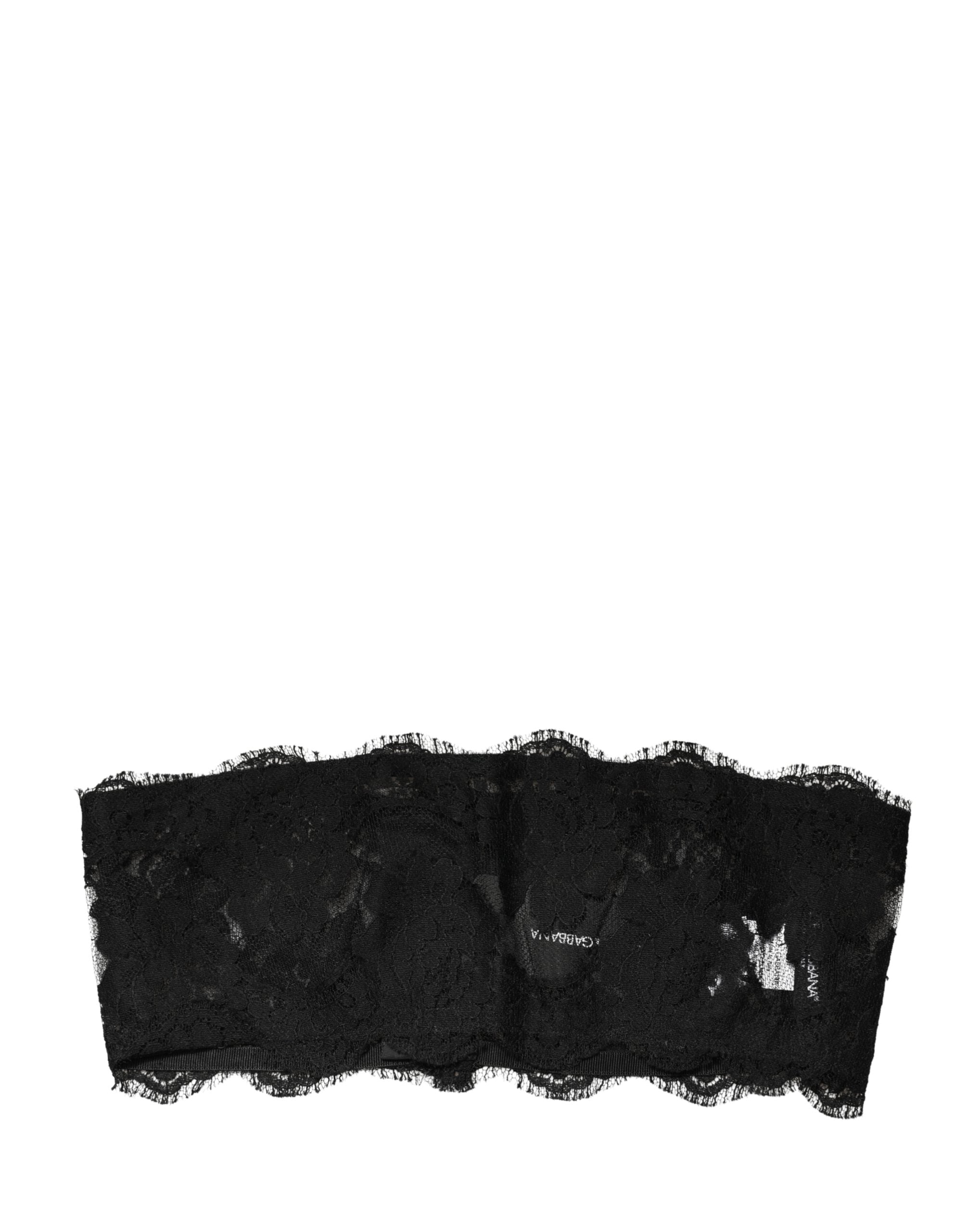 Dolce & Gabbana Black Lace Bandeau Bra Tube Top Women's Underwear