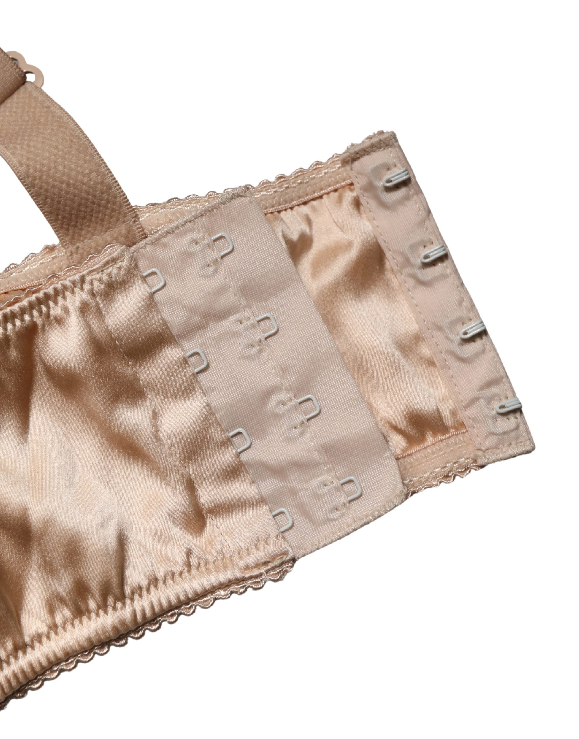 Dolce & Gabbana Beige Semi-Pad Underwire Balconette Bra Women's Underwear