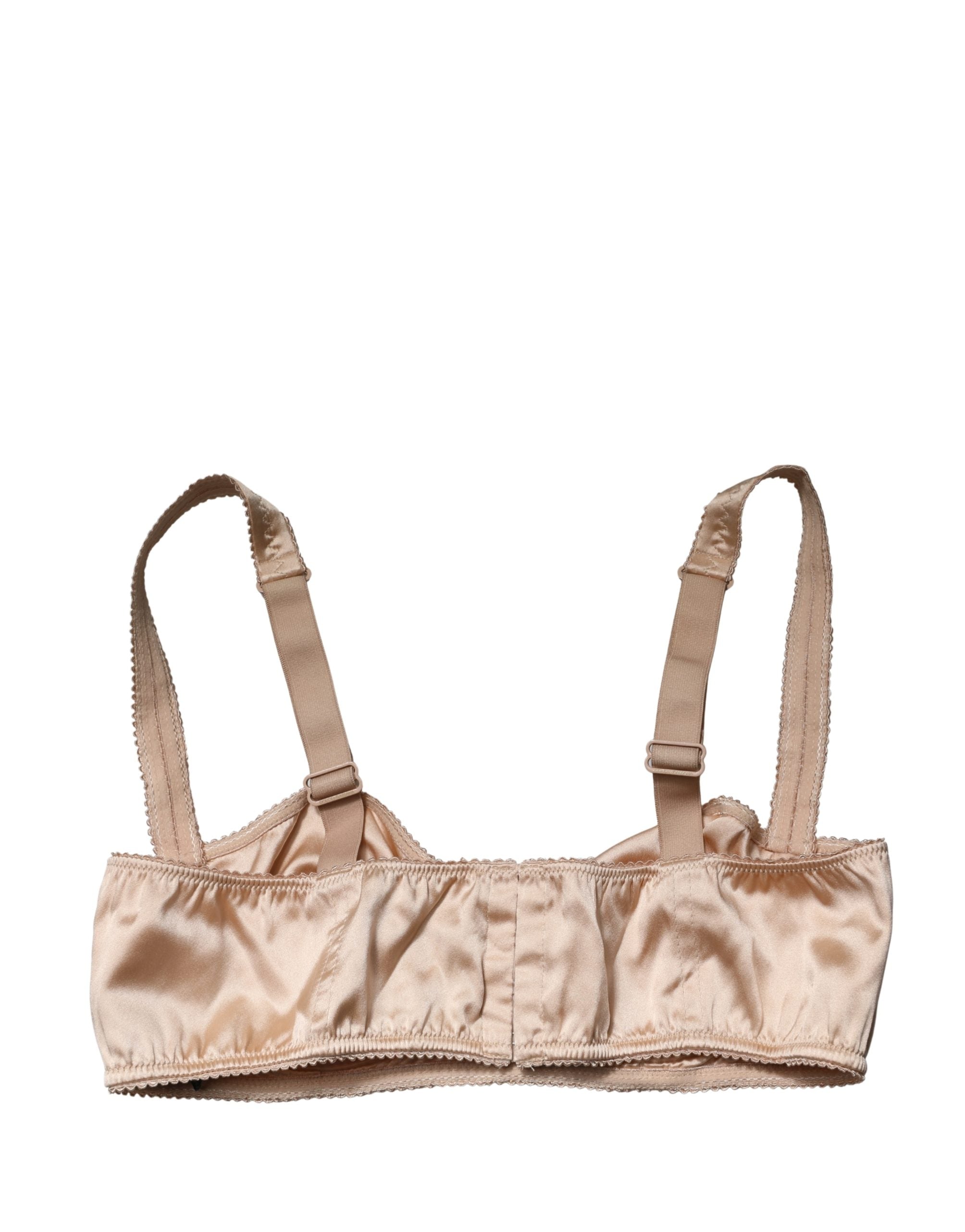 Dolce & Gabbana Beige Semi-Pad Underwire Balconette Bra Women's Underwear
