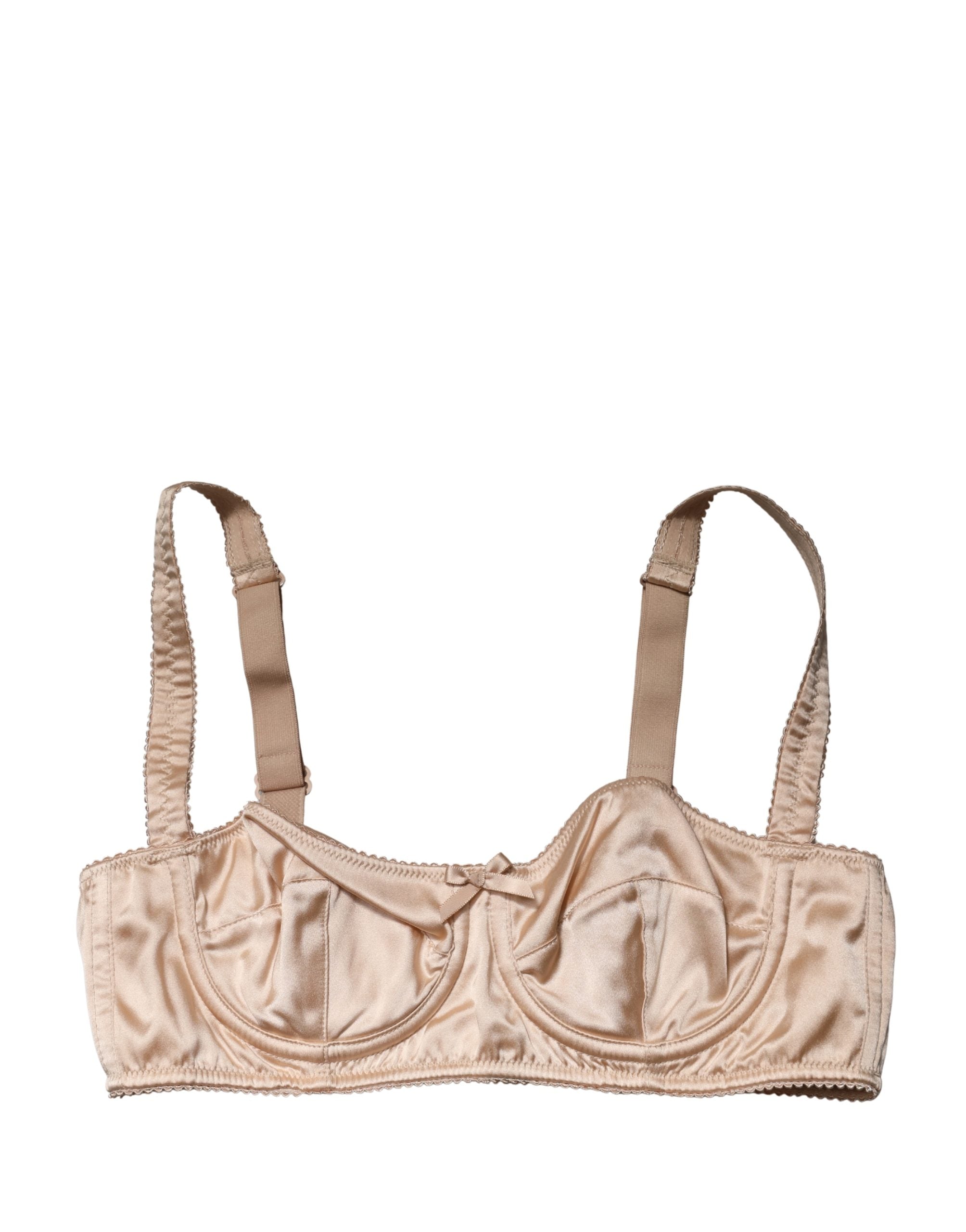 Dolce & Gabbana Beige Semi-Pad Underwire Balconette Bra Women's Underwear