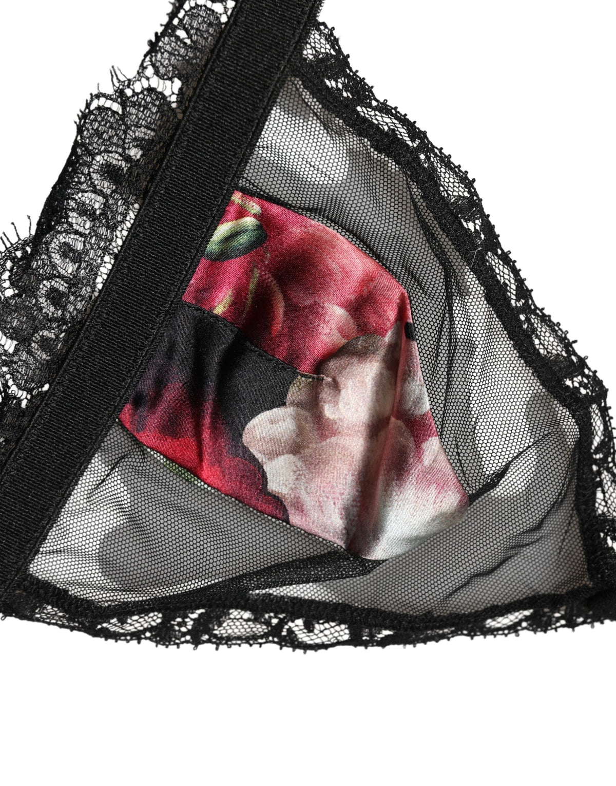 Dolce & Gabbana Black Floral Soft Cup Triangle Bra Women's Underwear