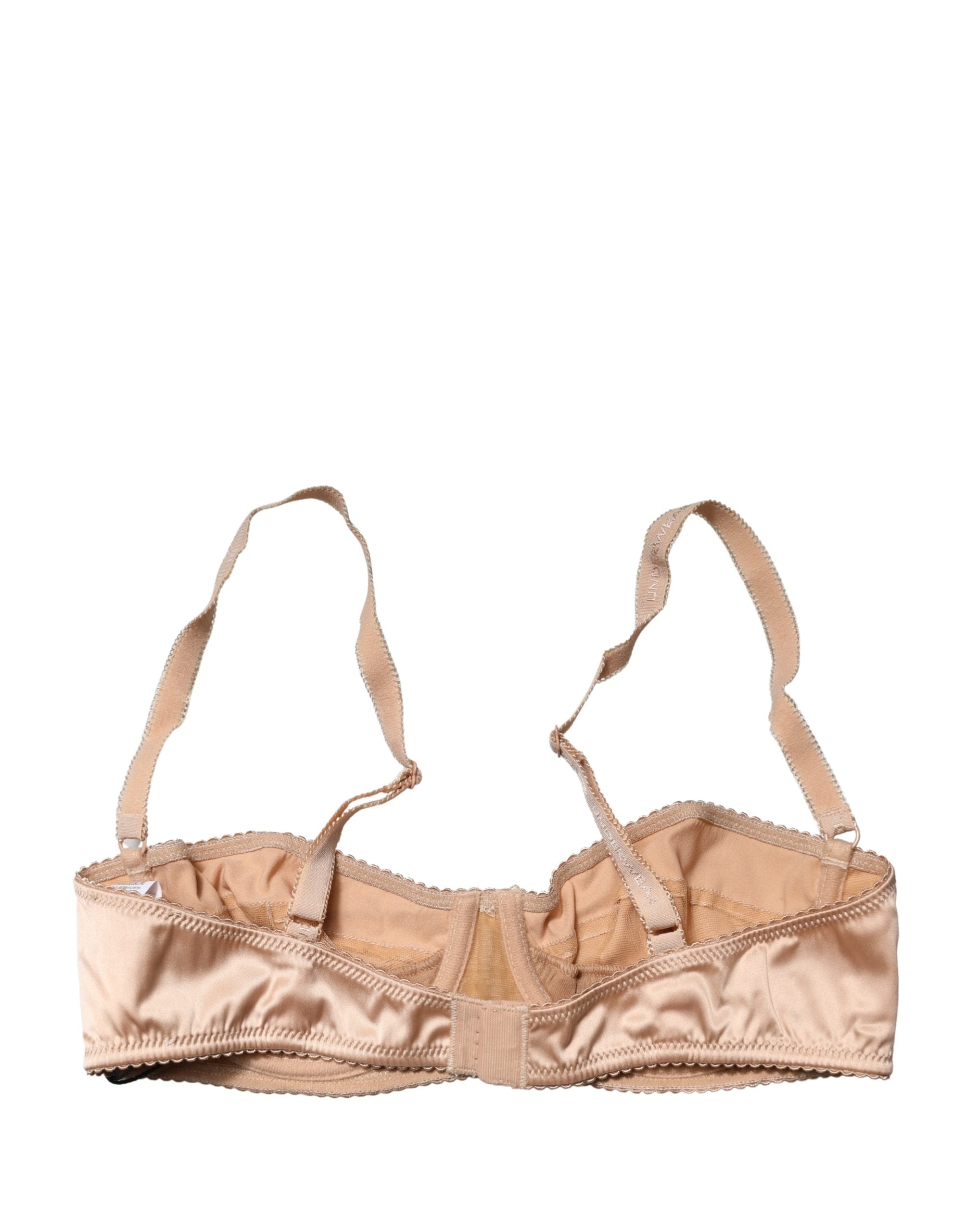 Dolce & Gabbana Beige Semi-Pad Underwire Balconette Bra Women's Underwear