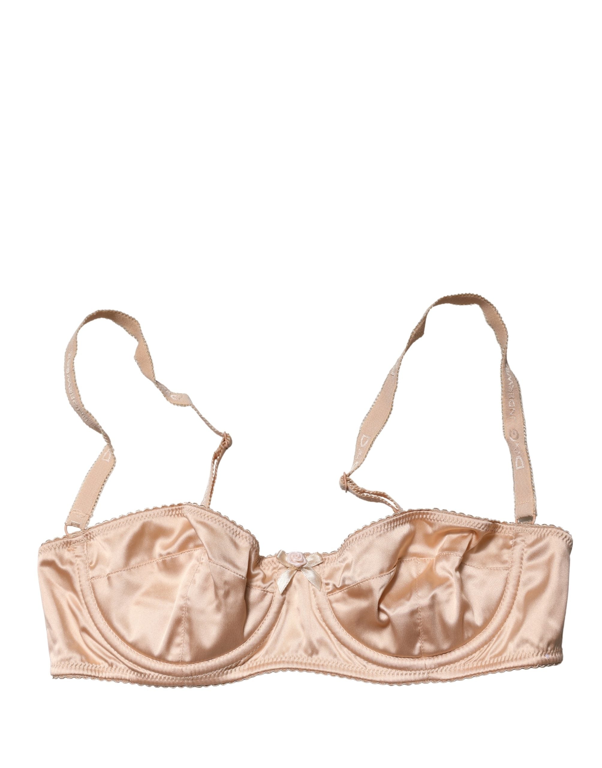 Dolce & Gabbana Beige Semi-Pad Underwire Balconette Bra Women's Underwear