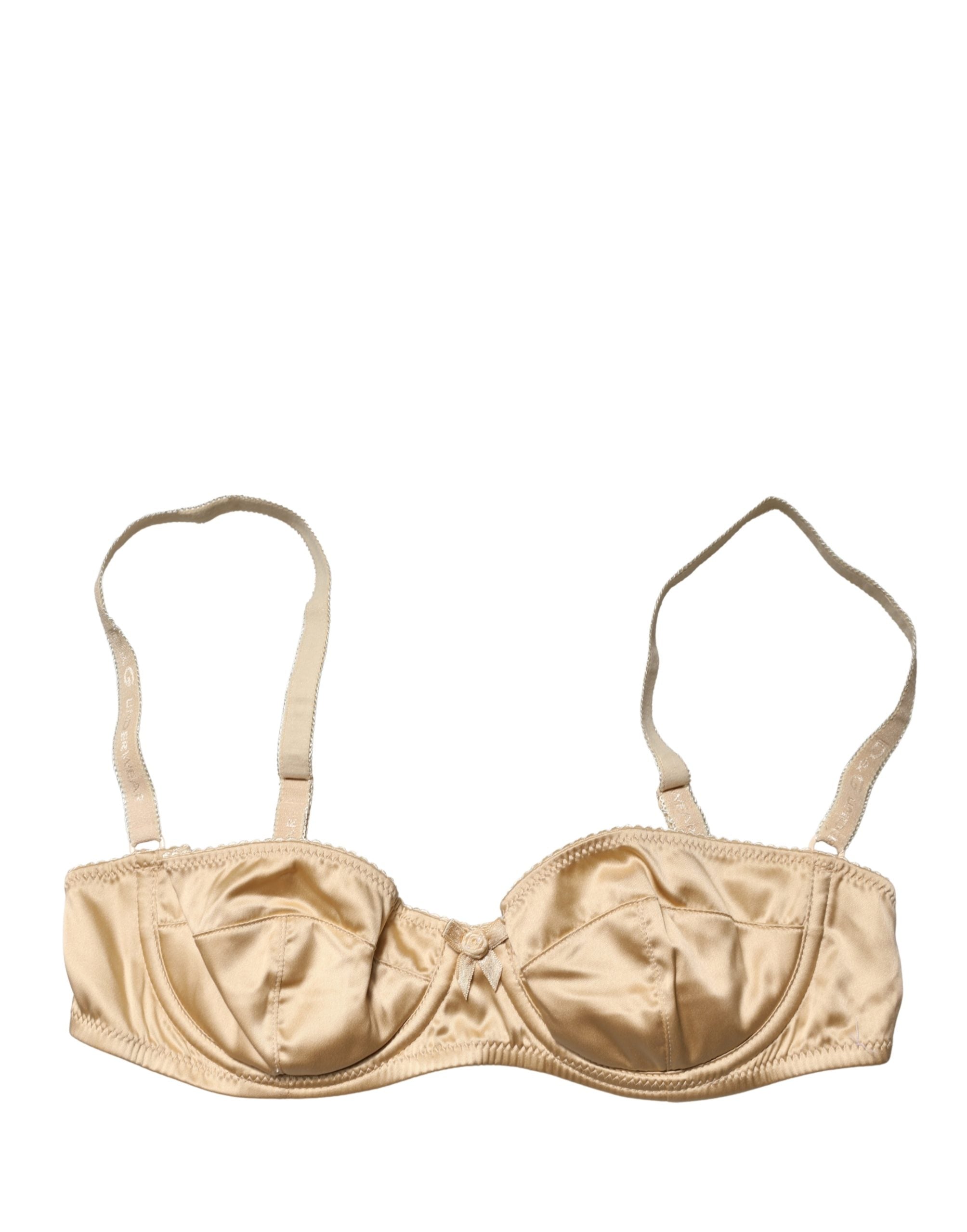 Dolce & Gabbana Beige Semi-Pad Underwire Balconette Bra Women's Underwear