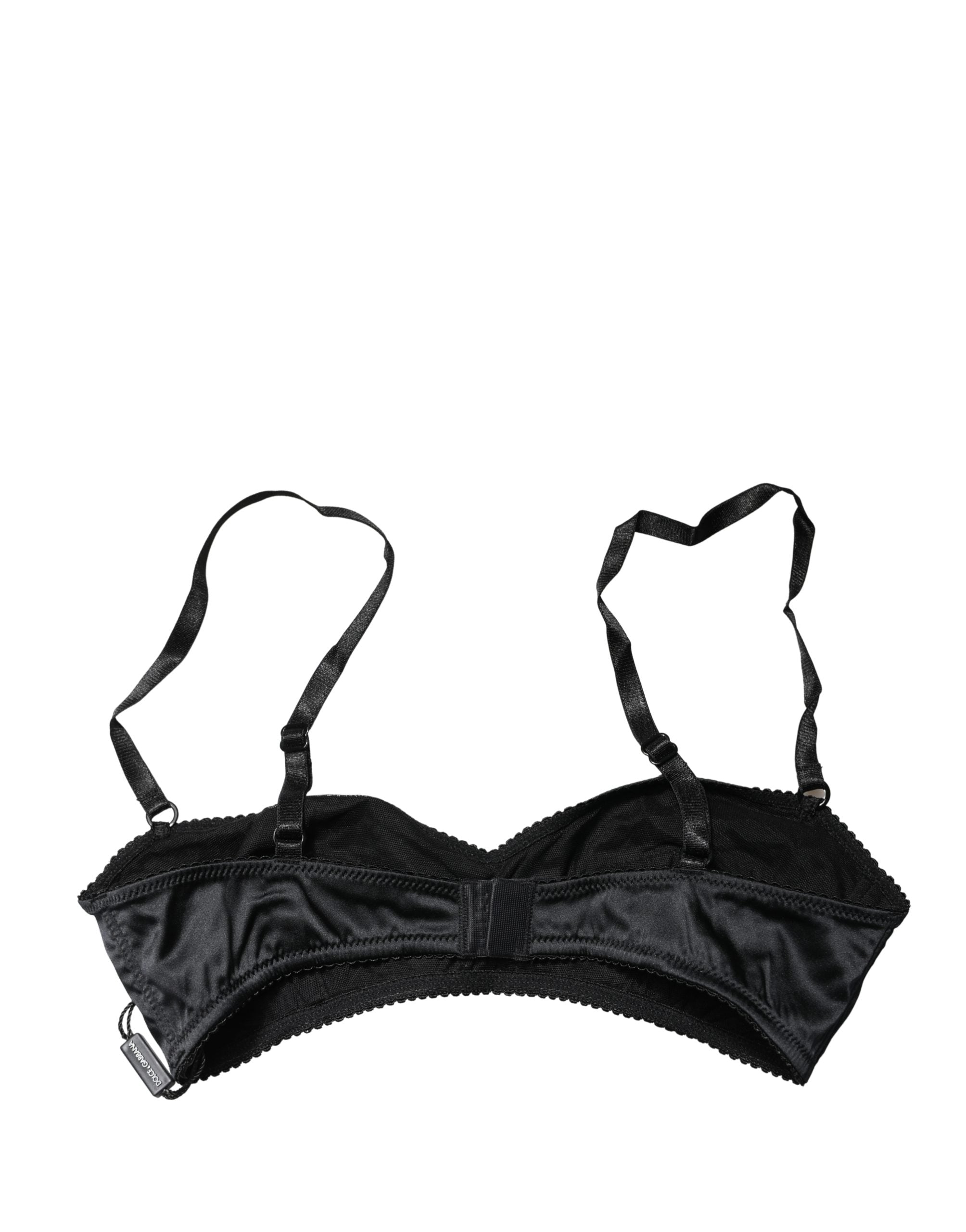 Dolce & Gabbana Black Semi-Pad Underwire Balconette Bra Women's Underwear