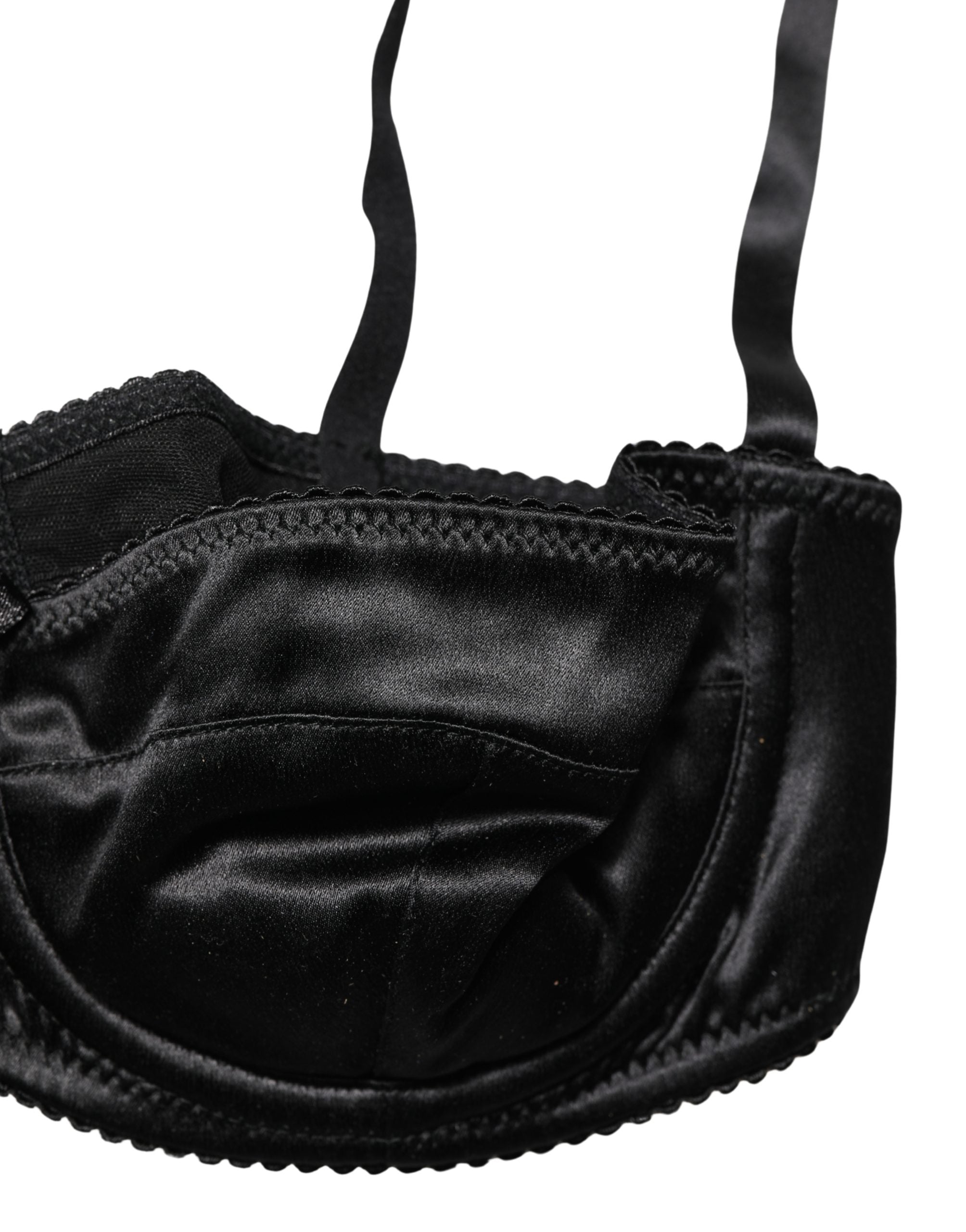 Dolce & Gabbana Black Semi-Pad Underwire Balconette Bra Women's Underwear