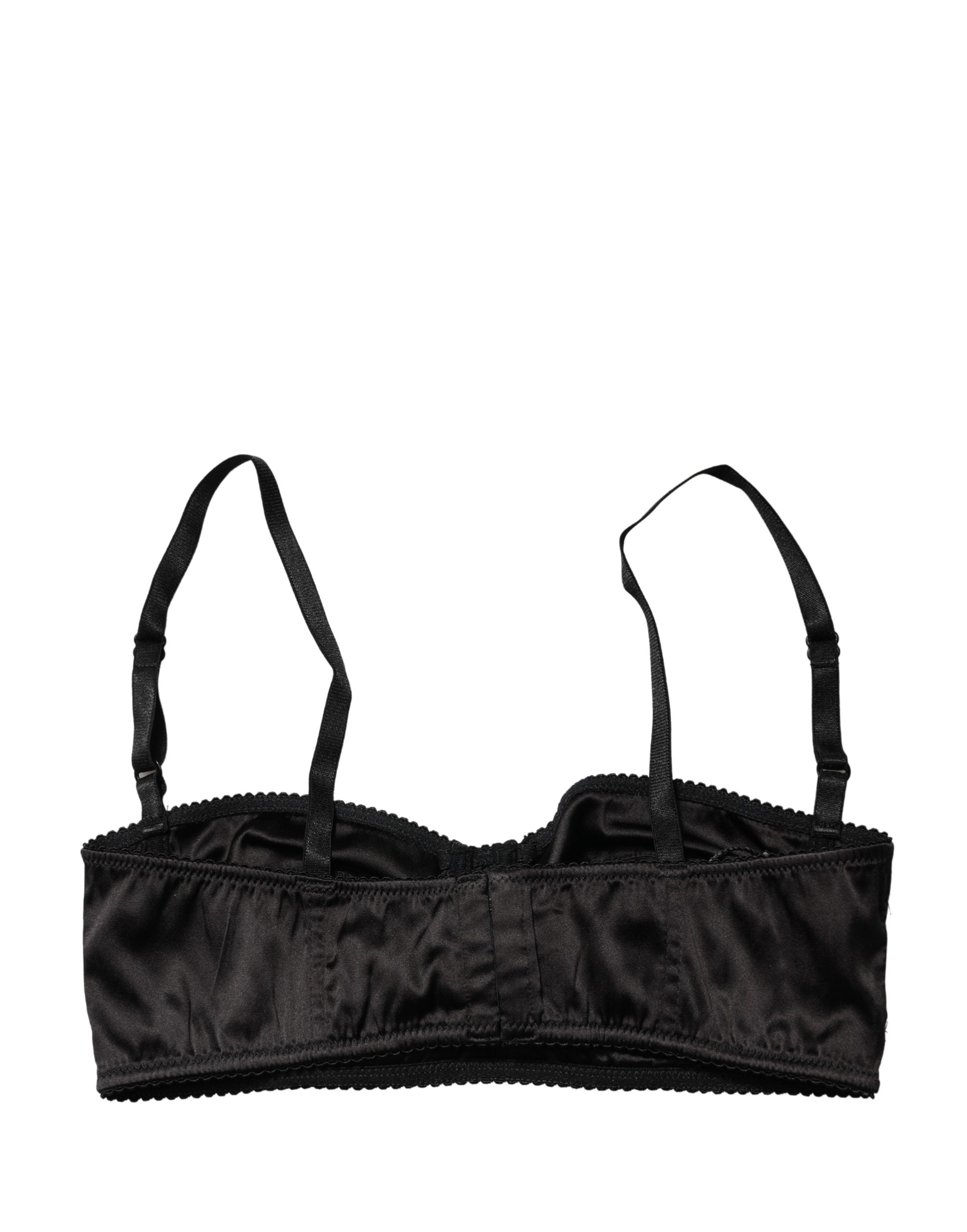 Dolce & Gabbana Black Semi-Pad Underwire Balconette Bra Women's Underwear