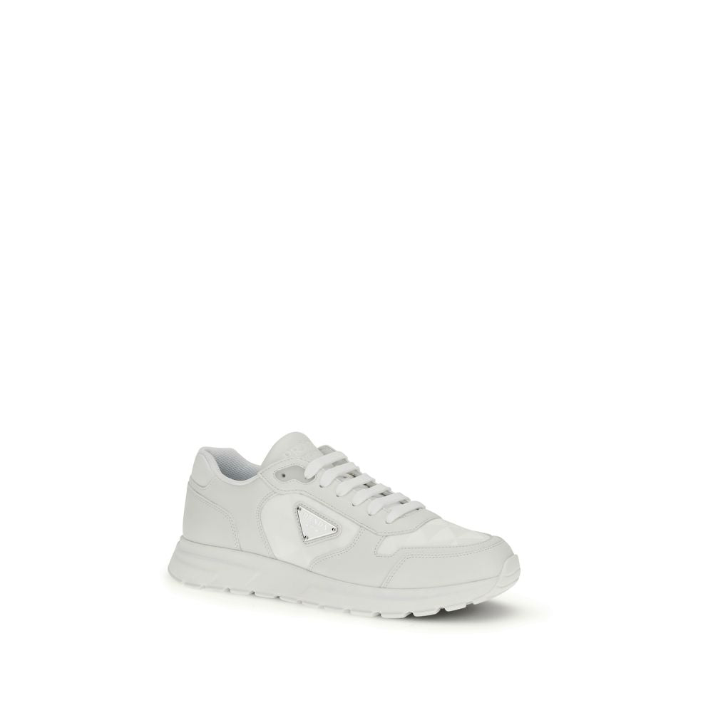Prada White Recycled Polyamide Athletic Men's Sneakers