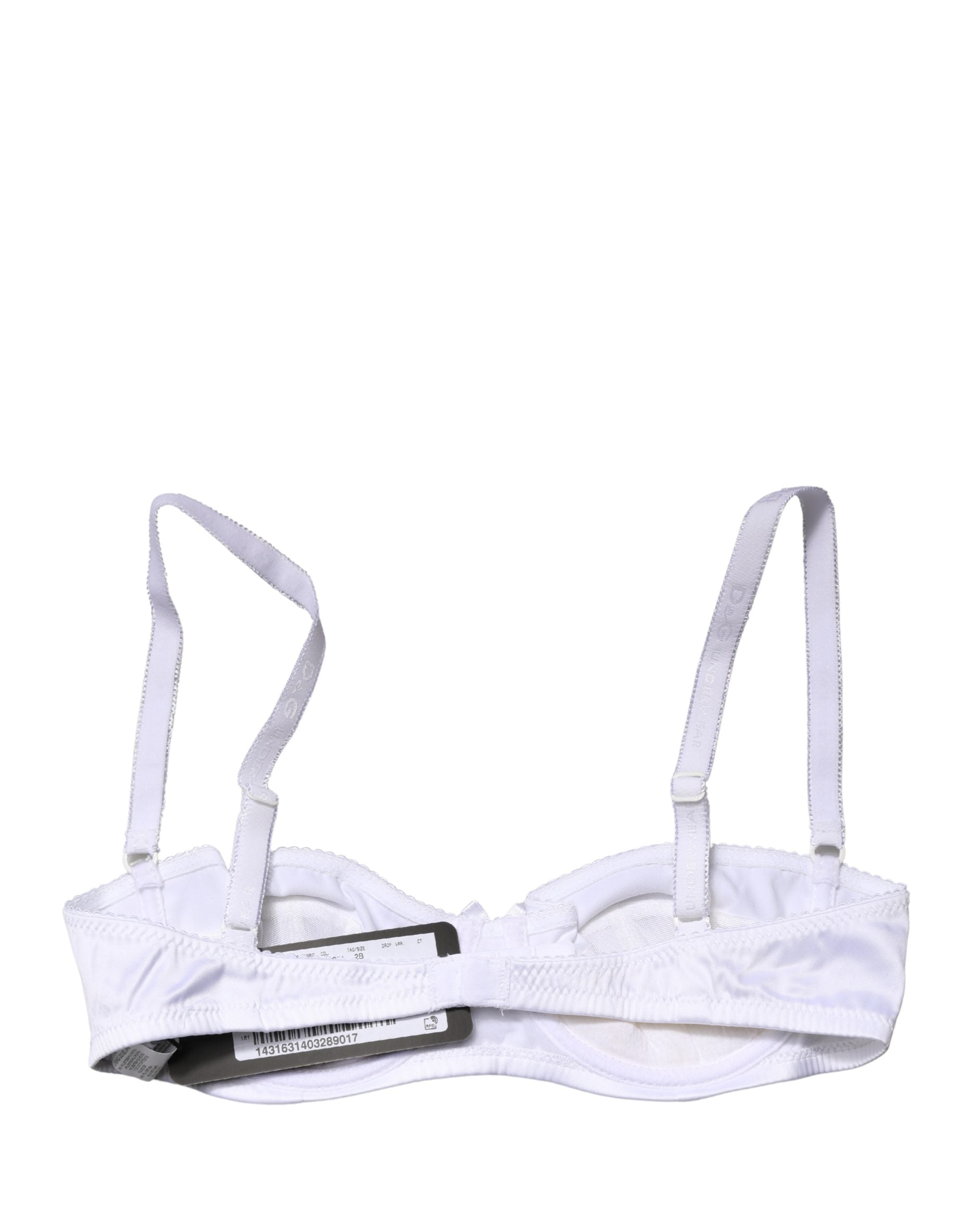 Dolce & Gabbana White Semi-Pad Underwire Balconette Bra Women's Underwear