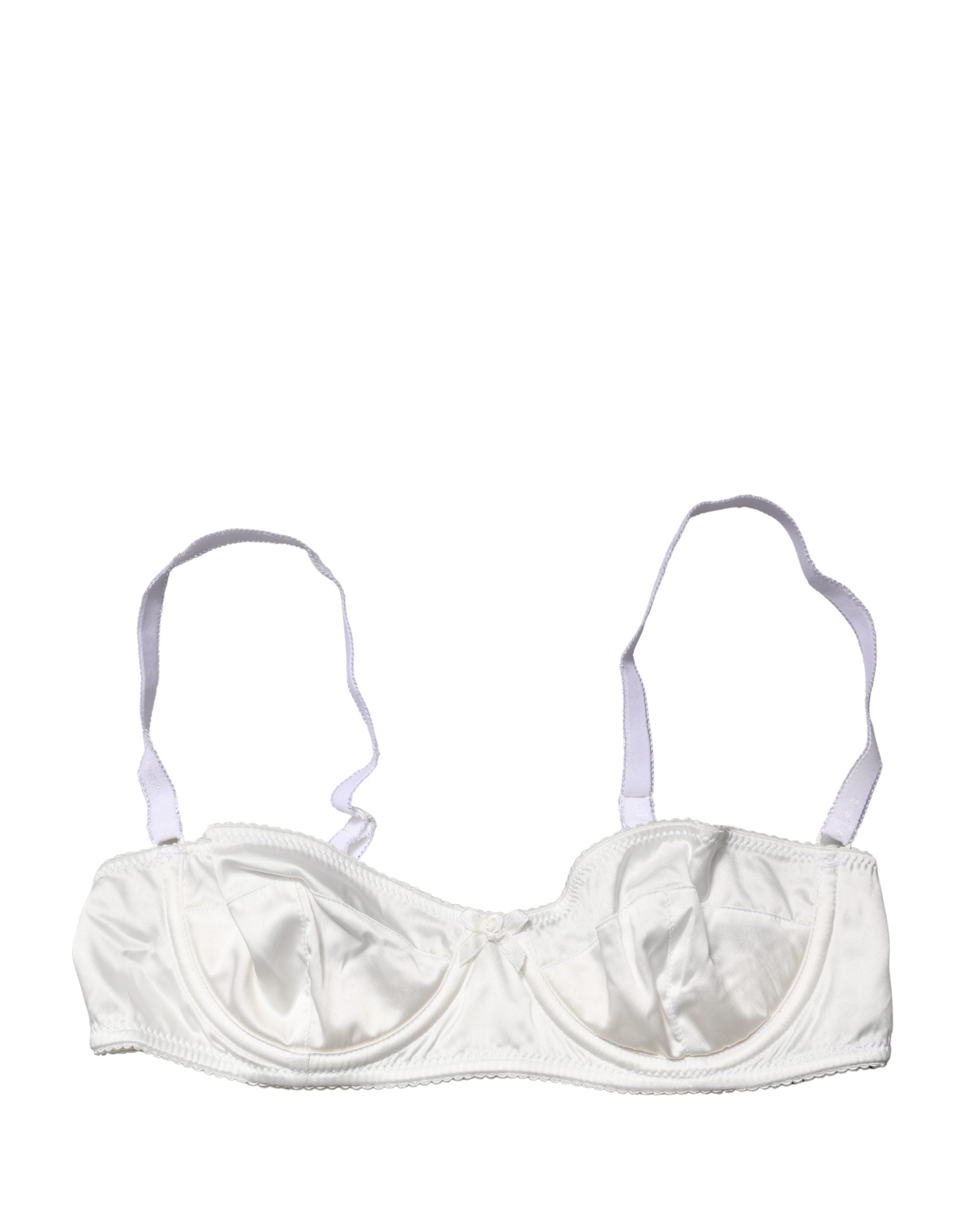 Dolce & Gabbana White Semi-Pad Underwire Balconette Bra Women's Underwear