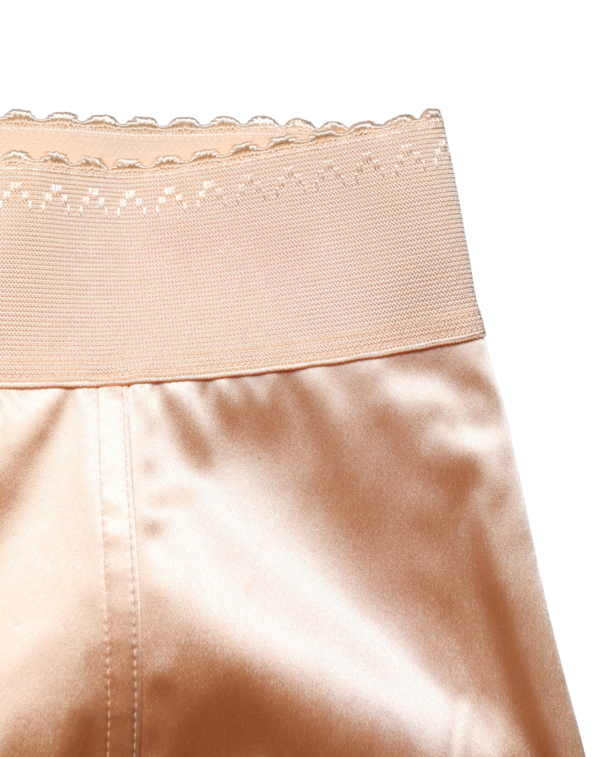 Dolce & Gabbana Beige Silk Blend High Waist Girdle Panty Women's Underwear