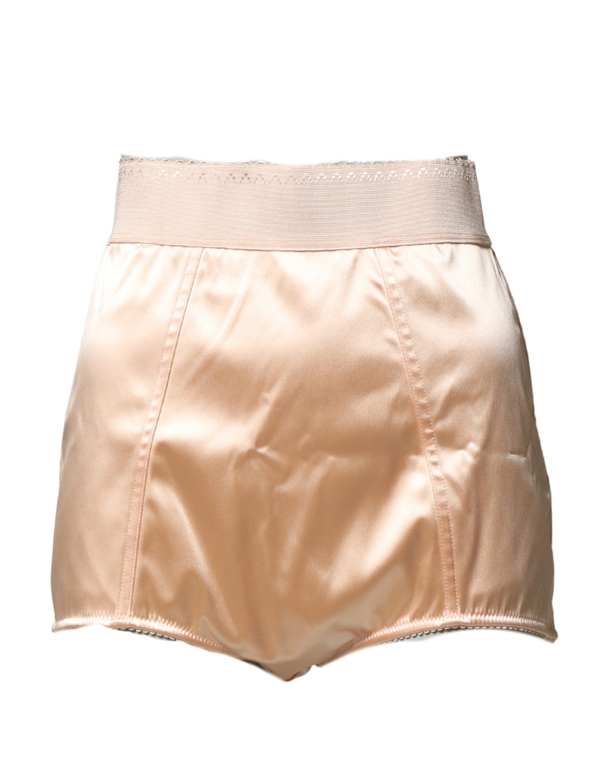 Dolce & Gabbana Beige Silk Blend High Waist Girdle Panty Women's Underwear