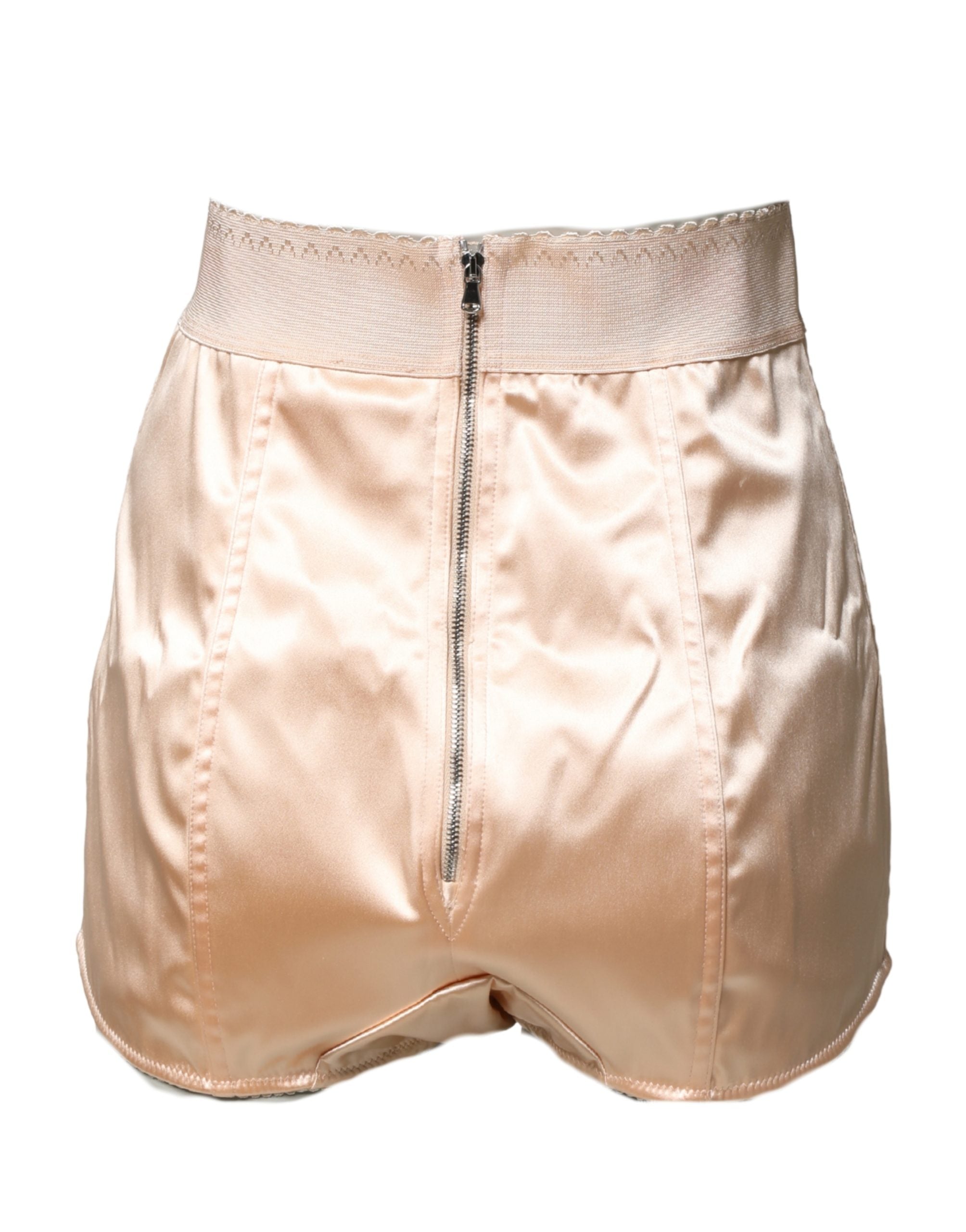 Dolce & Gabbana Beige Silk Blend High Waist Girdle Panty Women's Underwear