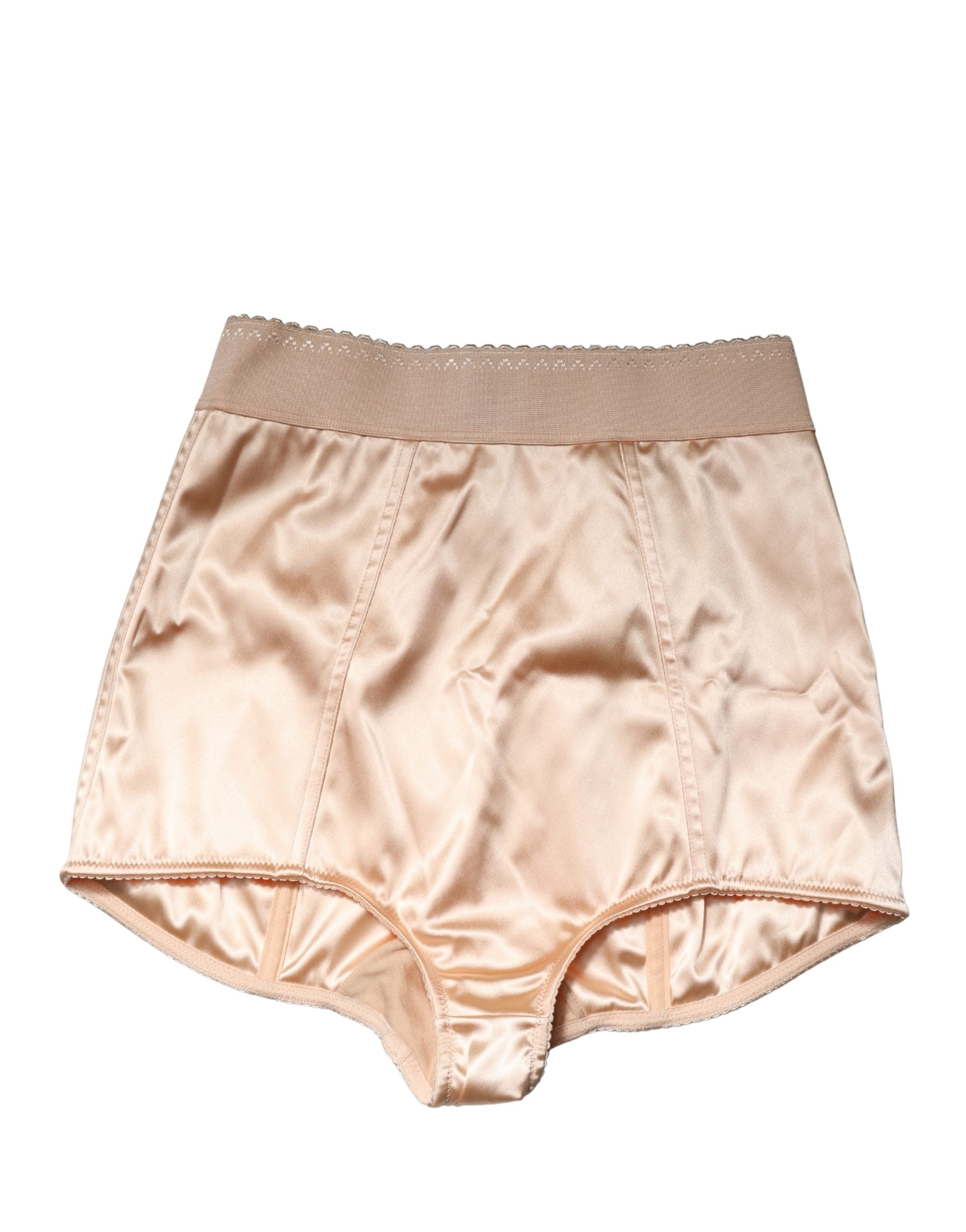 Dolce & Gabbana Beige Silk Blend High Waist Girdle Panty Women's Underwear