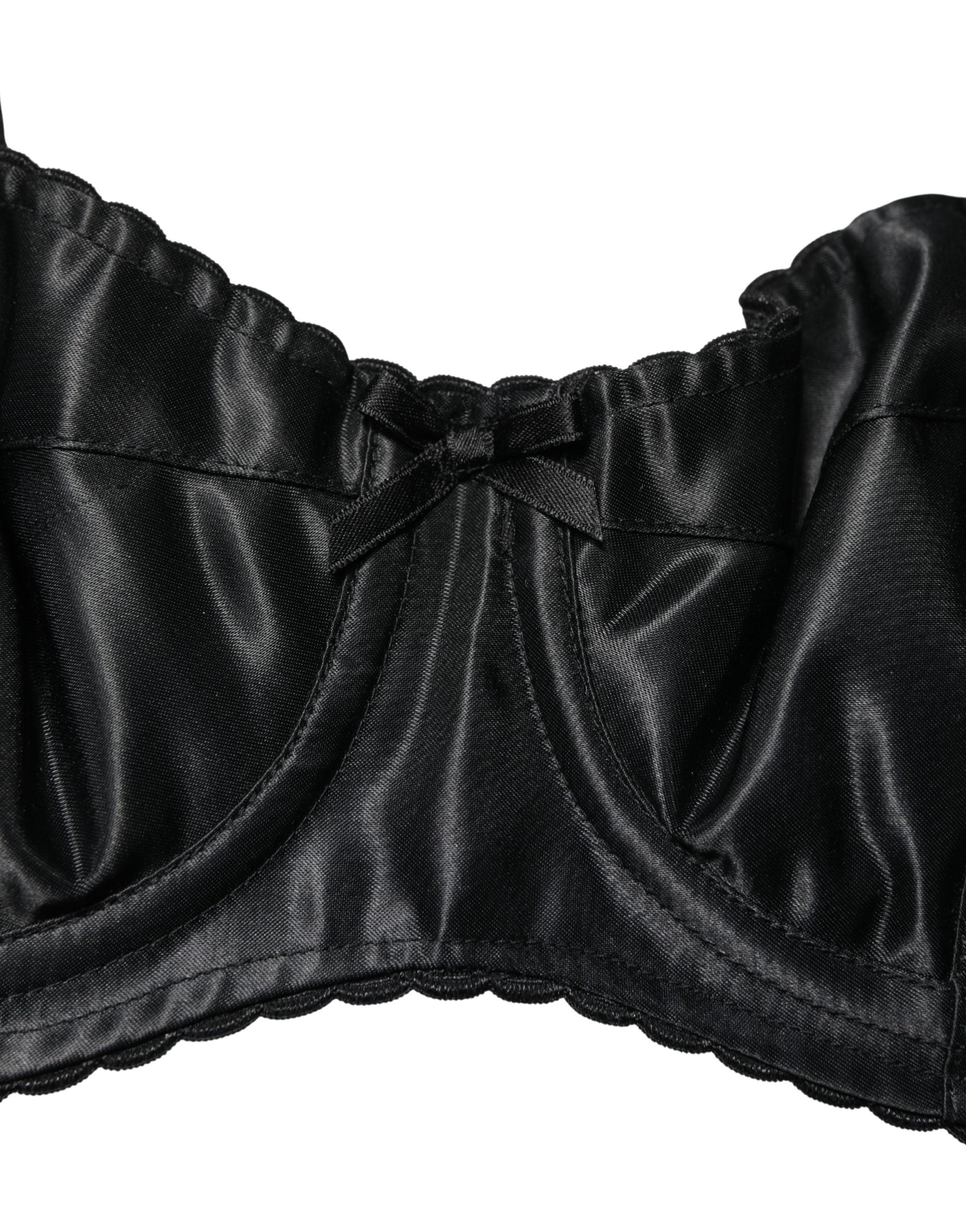 Dolce & Gabbana Black Semi-Pad Underwire Balconette Bra Women's Underwear