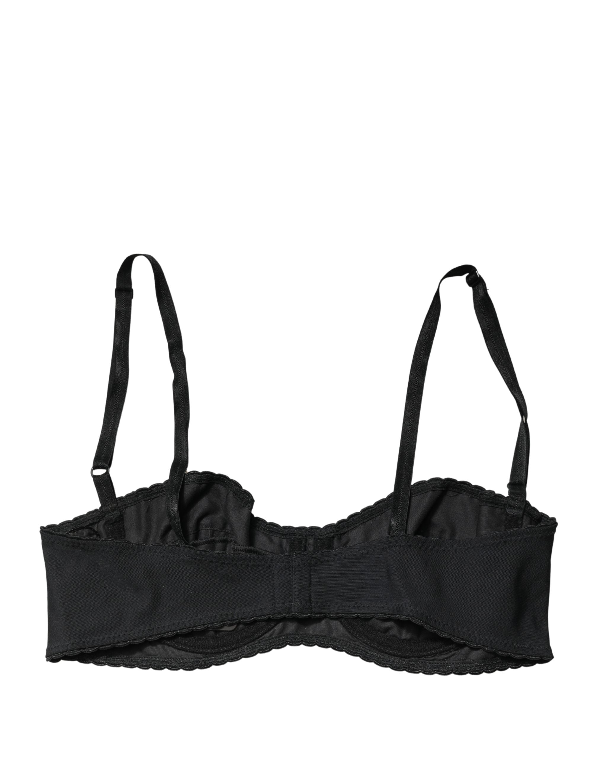 Dolce & Gabbana Black Semi-Pad Underwire Balconette Bra Women's Underwear