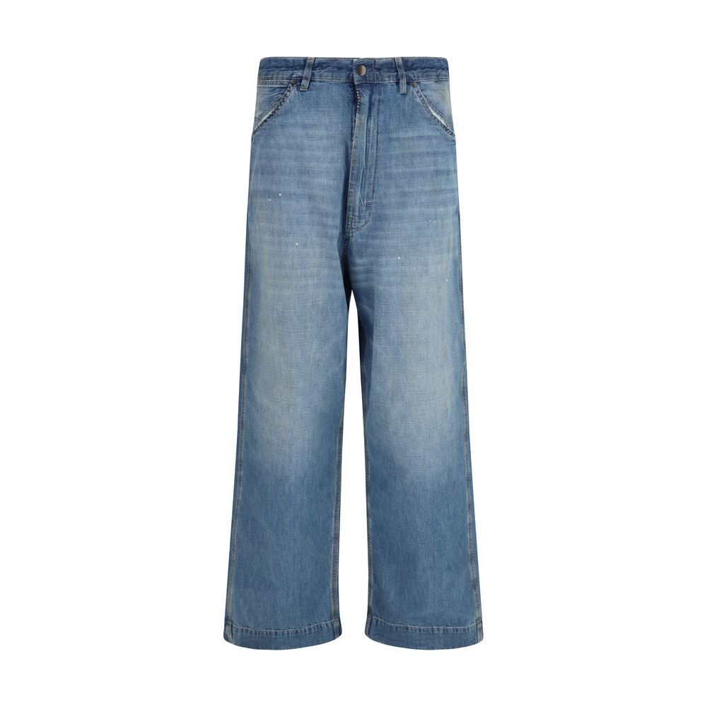Maison Margiela Blue Cotton Relaxed Fit Women's Jeans