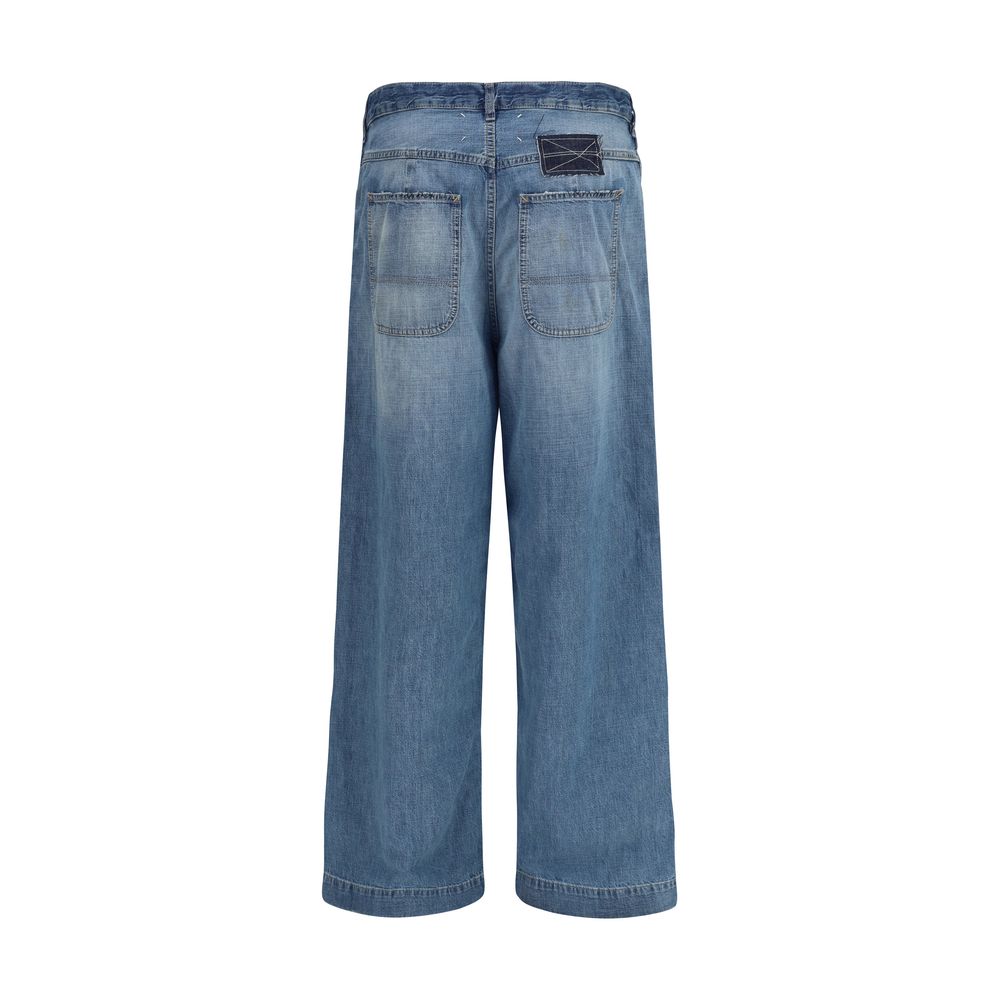 Maison Margiela Blue Cotton Relaxed Fit Women's Jeans