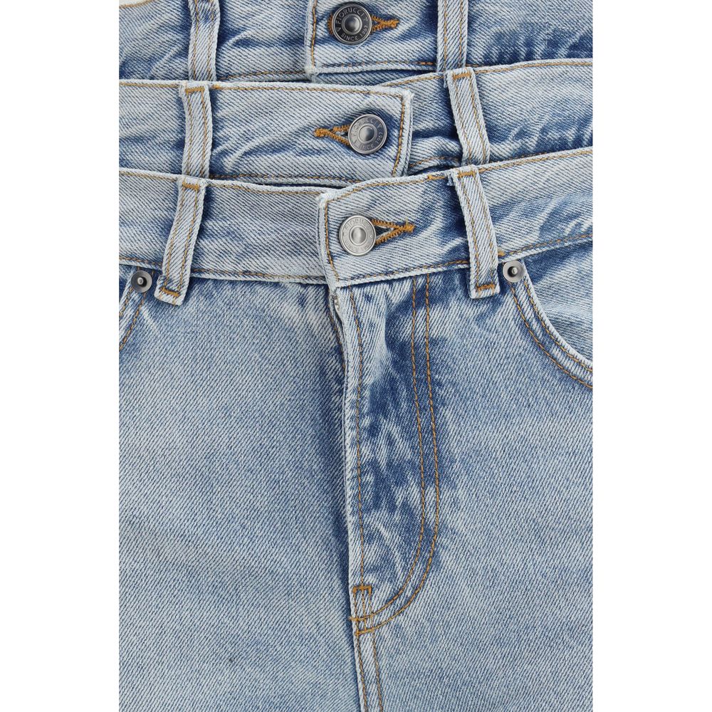 Fiorucci Blue Cotton Flared Women's Jeans