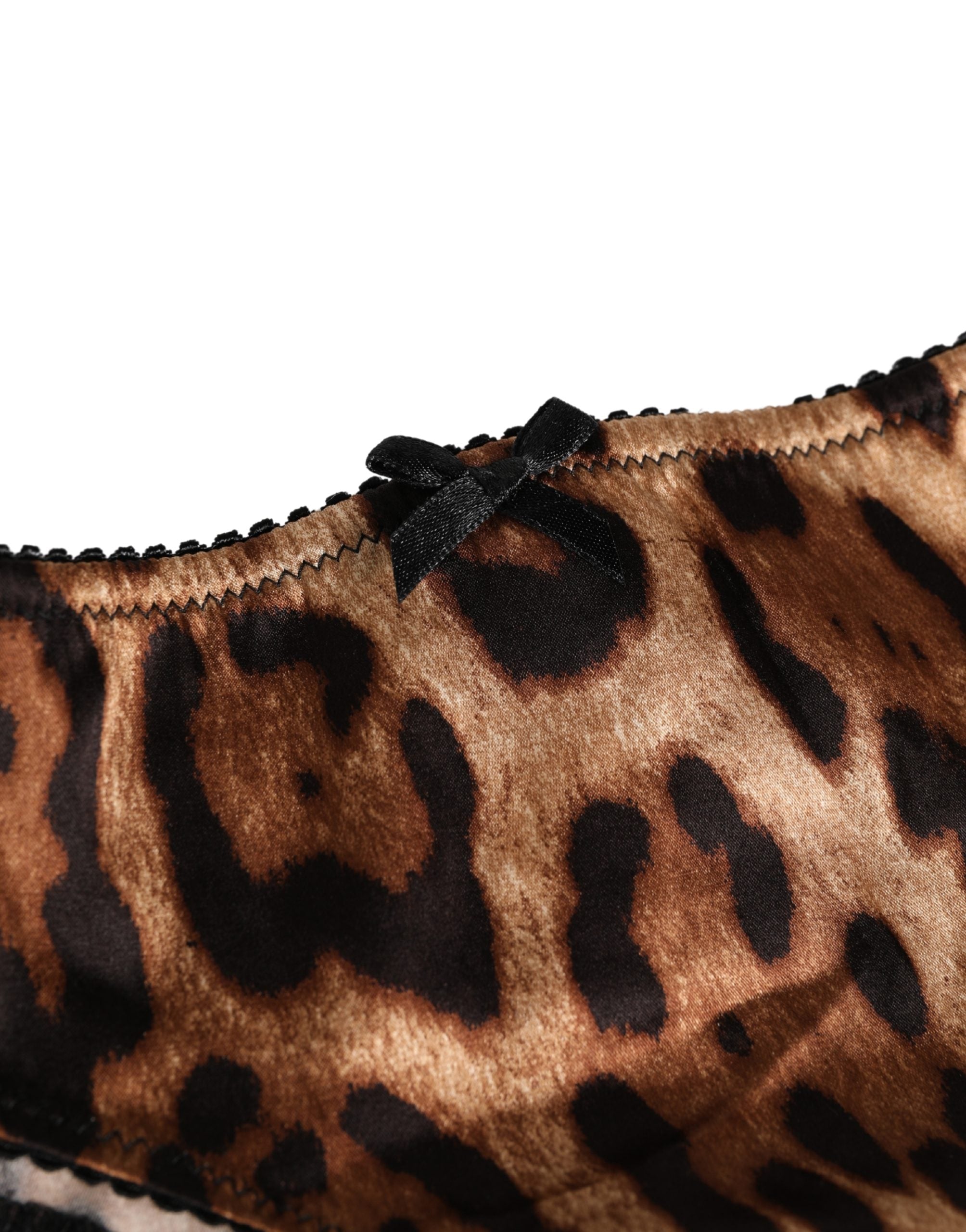 Dolce & Gabbana Black Brown Leopard Mid Waist Brief Panty Women's Underwear