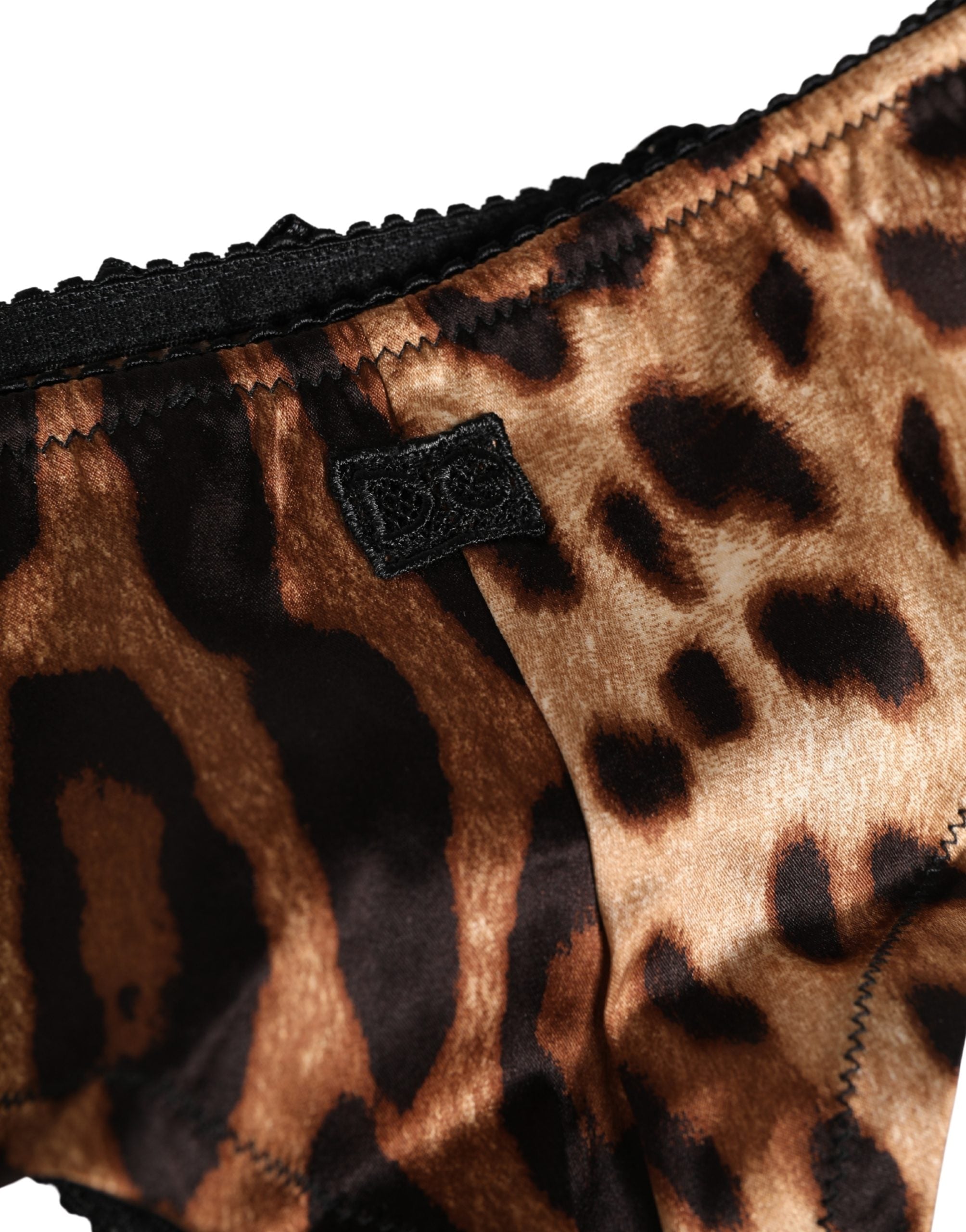 Dolce & Gabbana Black Brown Leopard Mid Waist Brief Panty Women's Underwear