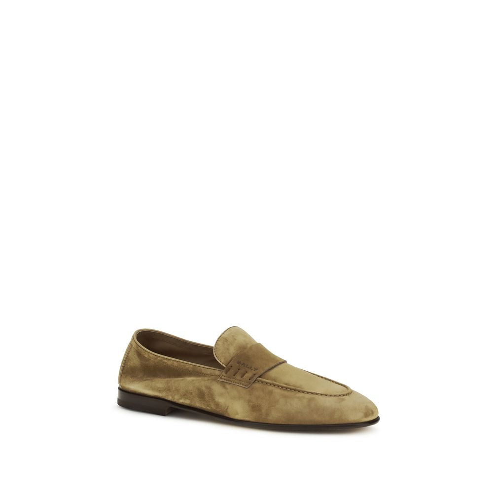 Bally Beige Calf Leather Bos Taurus Slip-On Men's Loafers