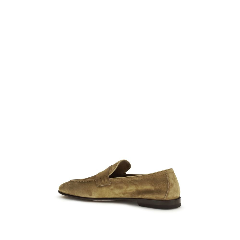 Bally Beige Calf Leather Bos Taurus Slip-On Men's Loafers