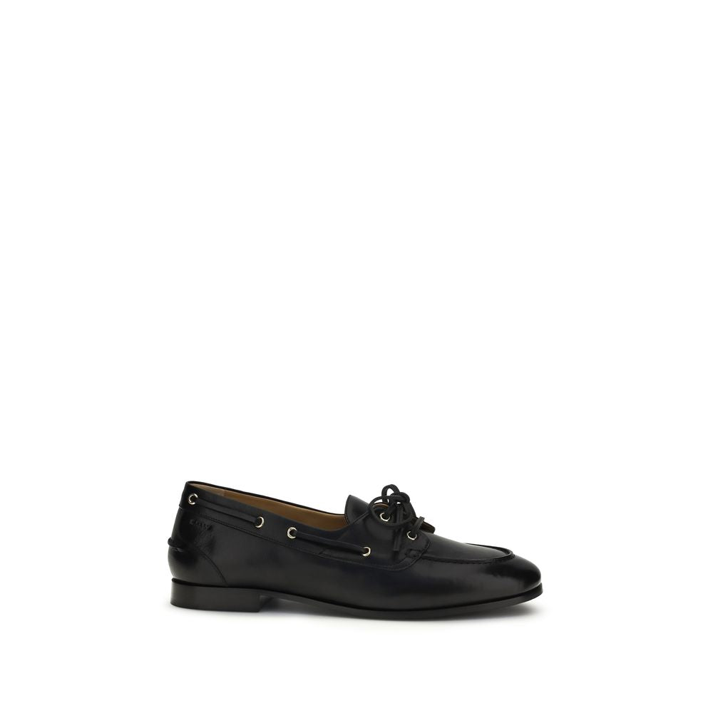Bally Black Buffalo Leather Slip-On Men's Loafers
