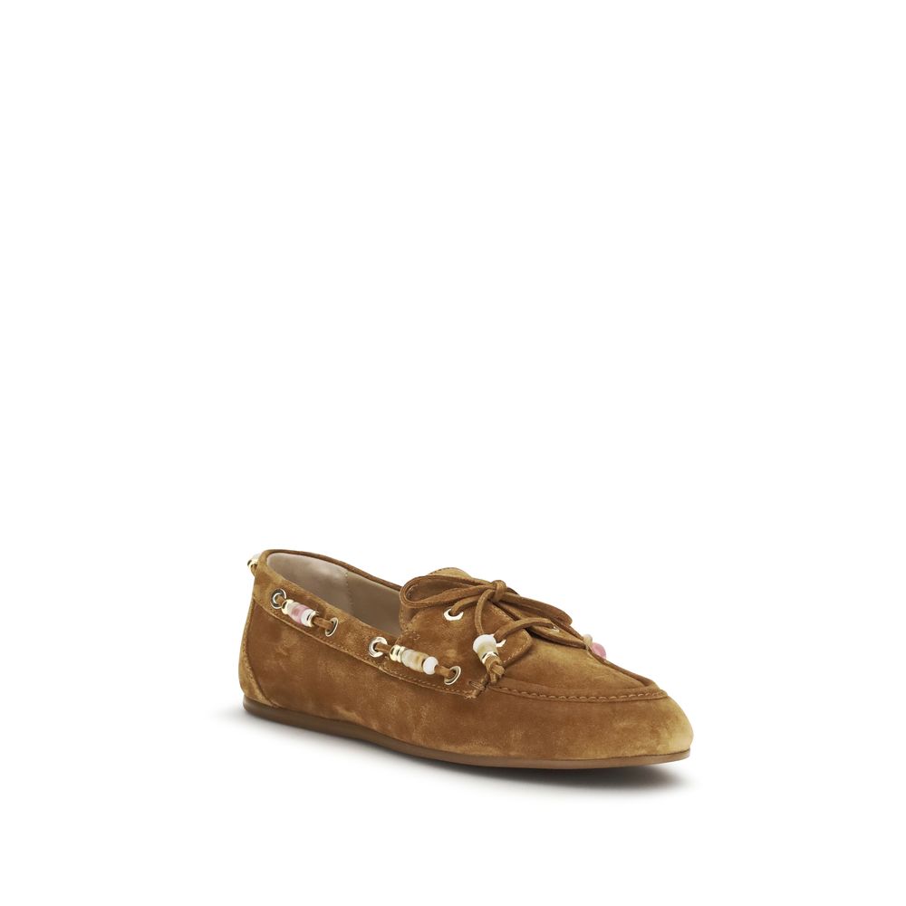 Stuart Weitzman Brown Calf Leather Bos Taurus Slip-On Women's Loafers