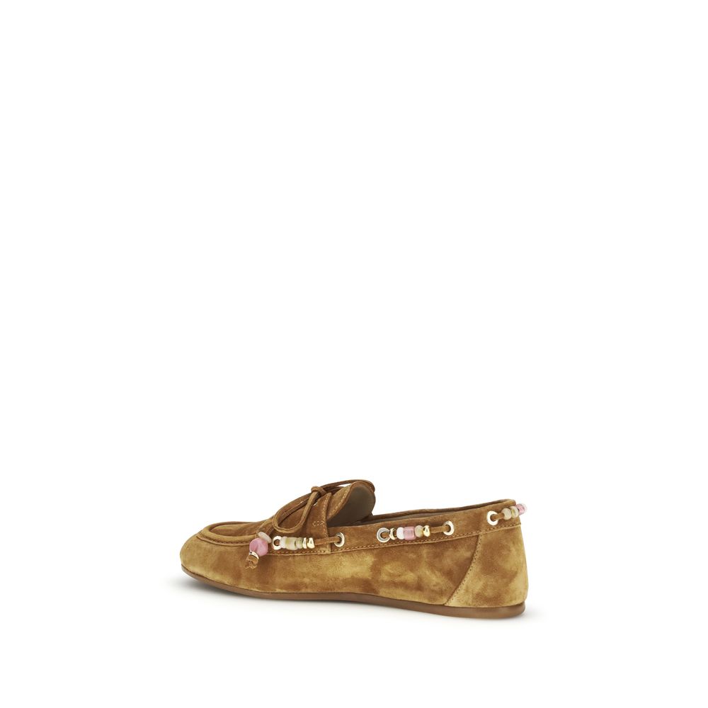 Stuart Weitzman Brown Calf Leather Bos Taurus Slip-On Women's Loafers