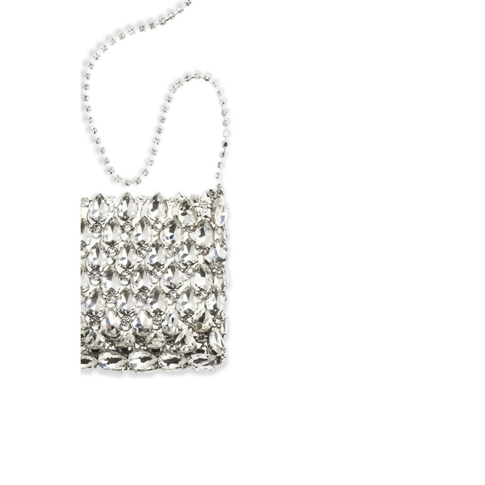 Self-Portrait Silver Polyester Shoulder Women's Bag